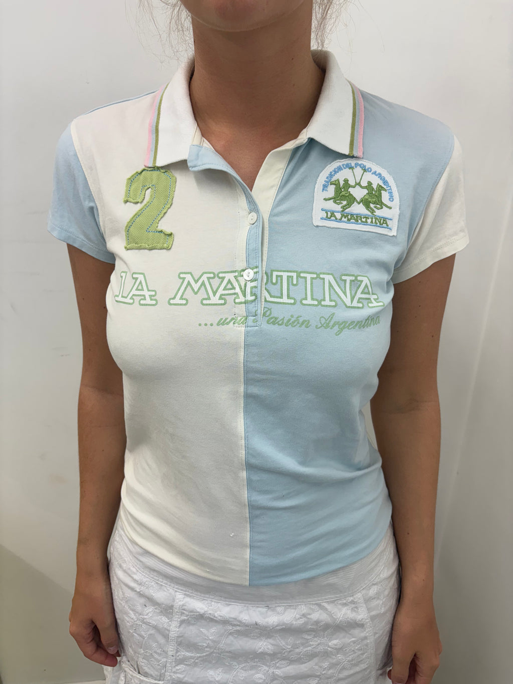 La Martina Colour Block Polo Shirt Vintage Y2K