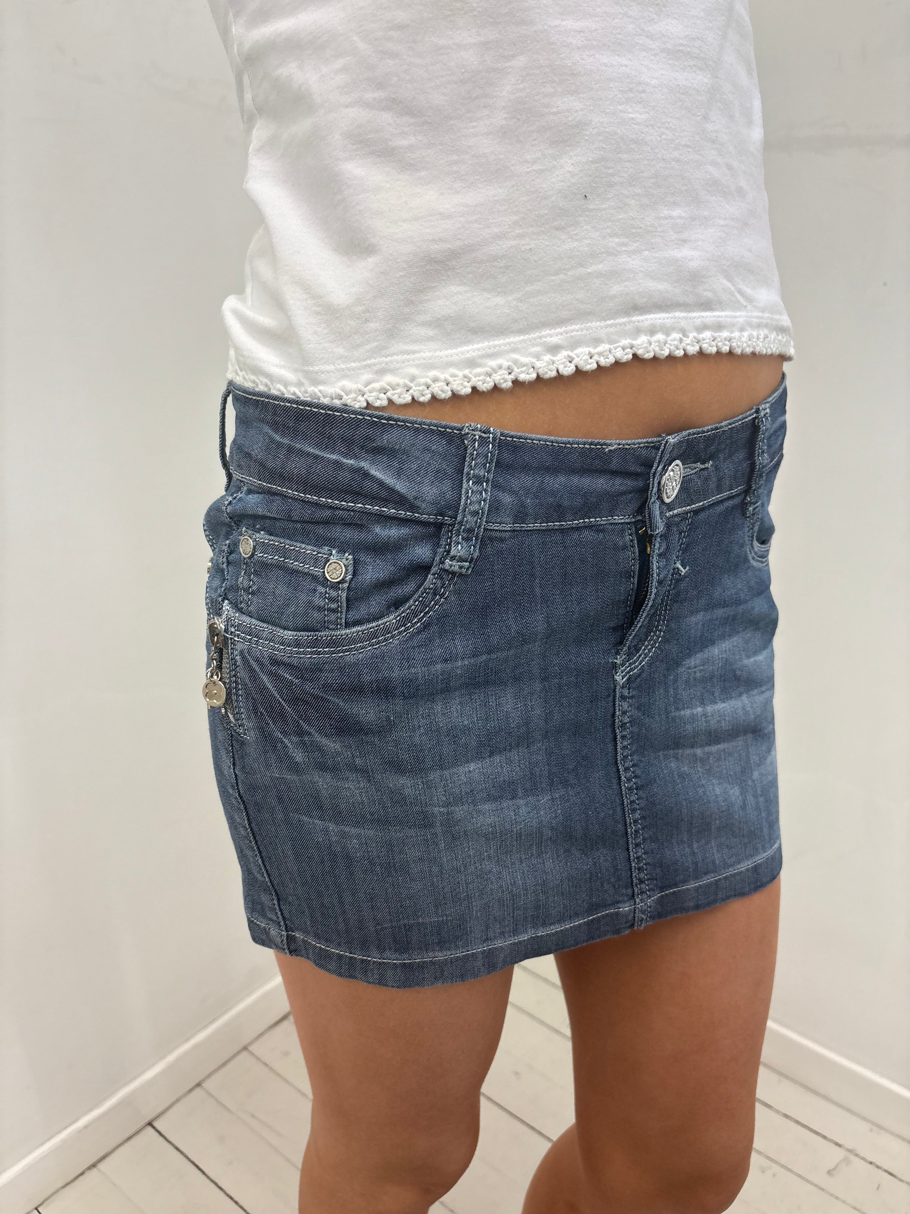 DND Jeans Low Rise Denim Mini Skirt