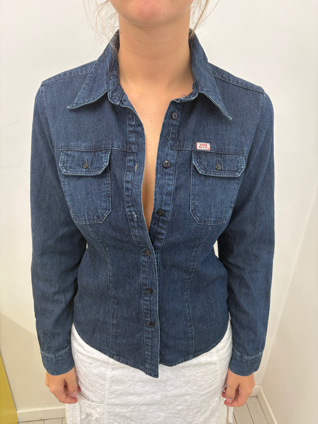 Vintage Miss Sixty Fitted Denim Shirt Y2K
