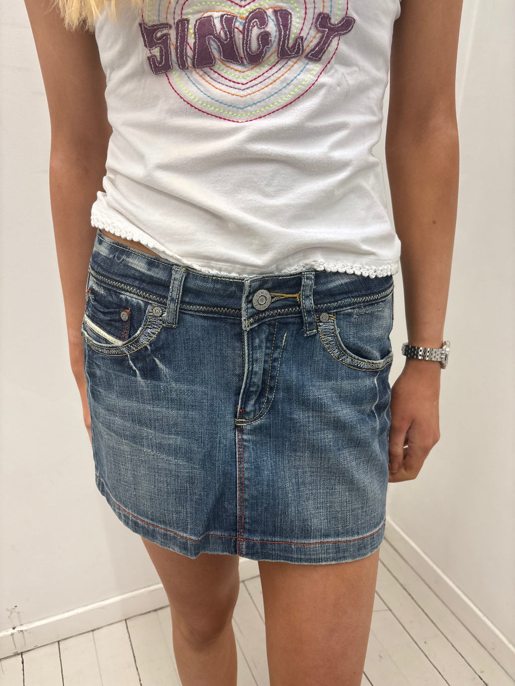 Y2K Low Rise Denim Mini Skirt