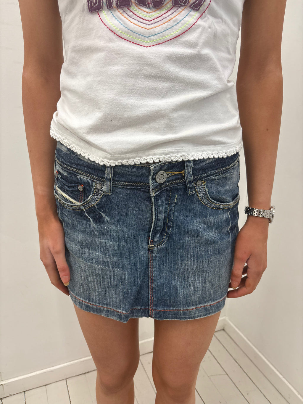 Y2K Low Rise Denim Mini Skirt