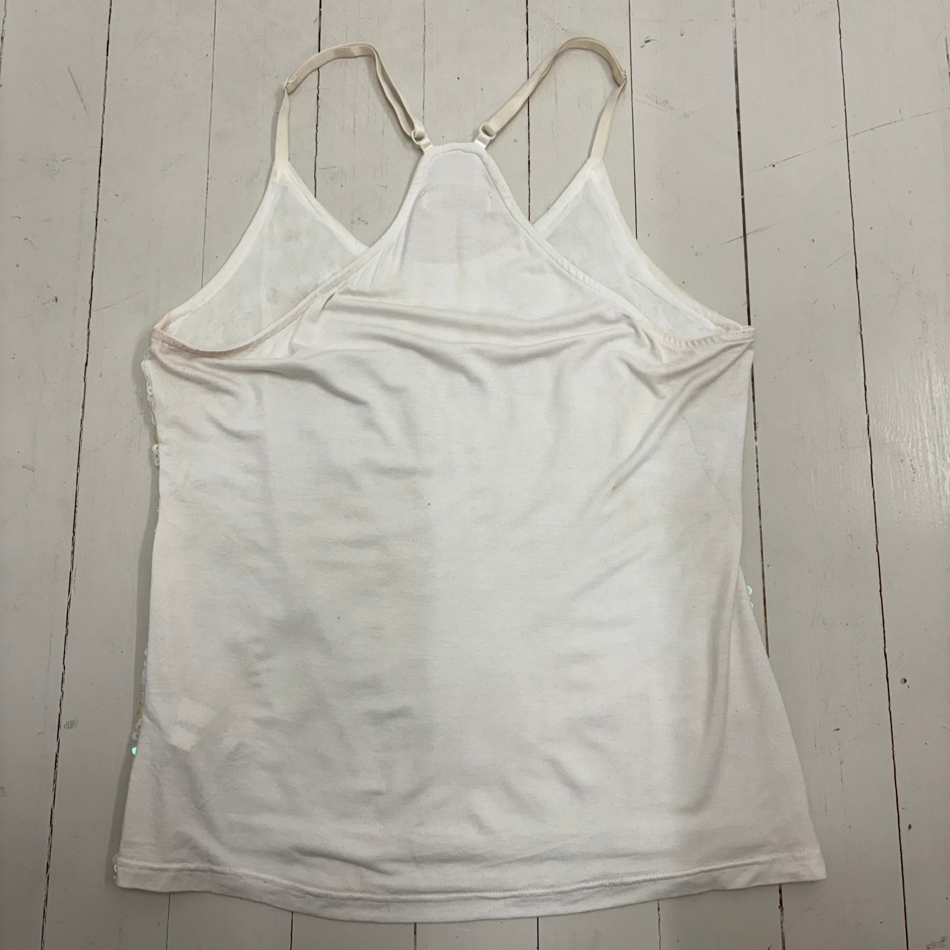 White Sequin Cami Top