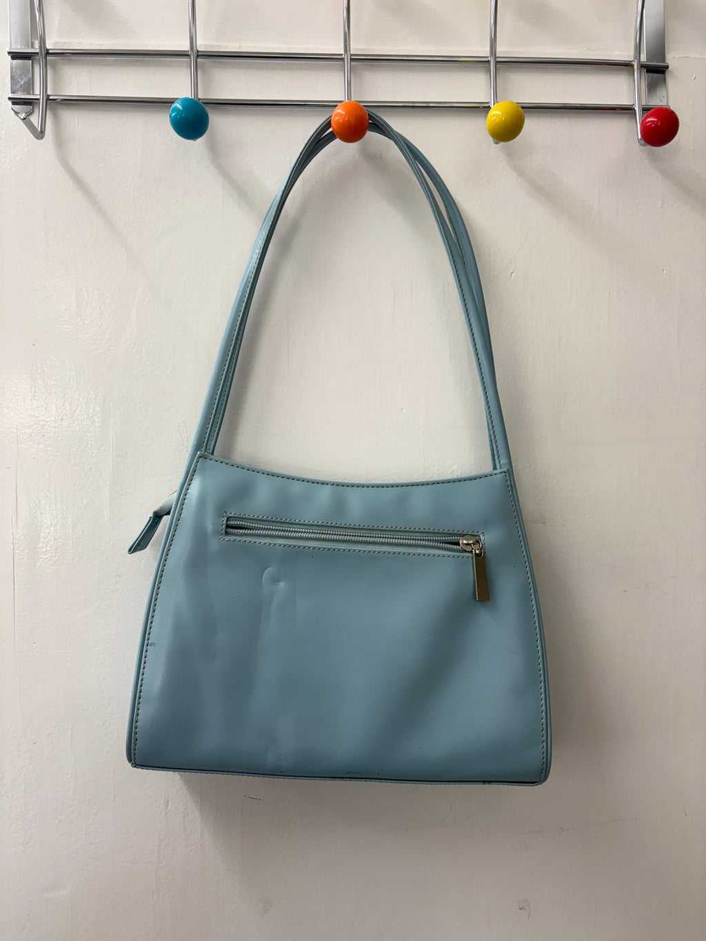 Baby Blue Mini Shoulder Bag Embossed Logo Y2K