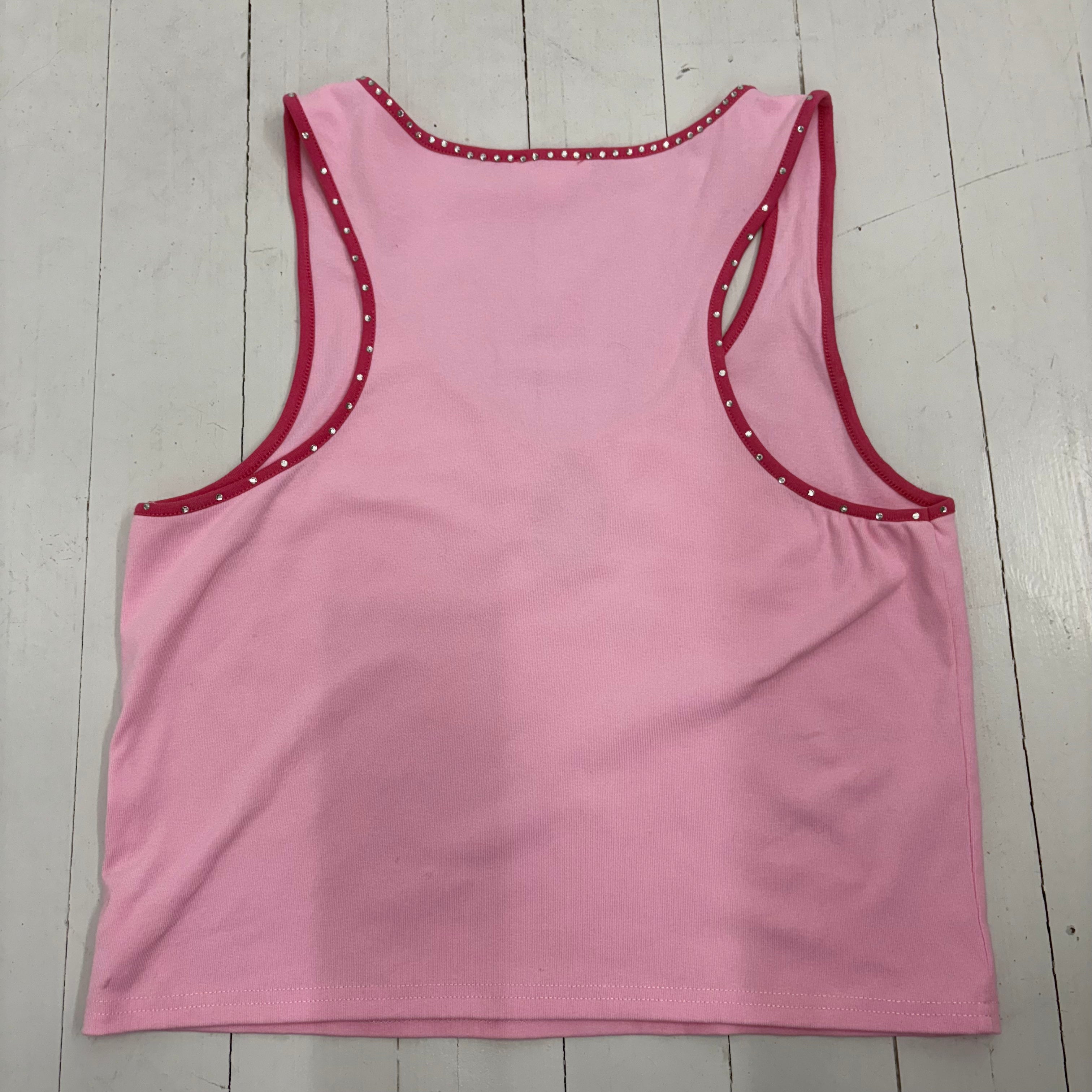 Pink Butterfly Rhinestone Tank Top