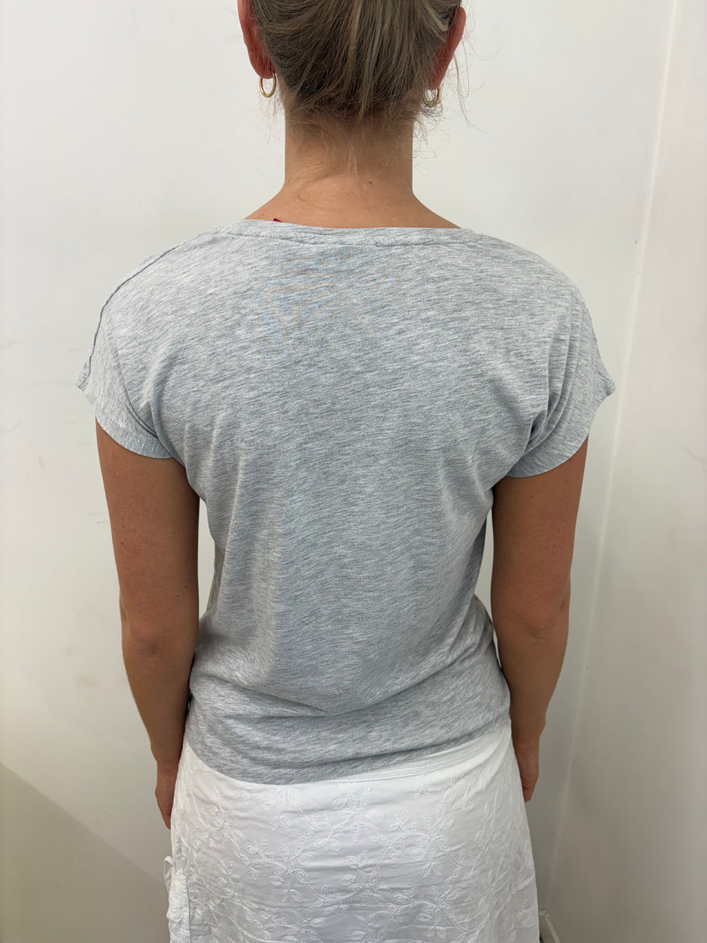 Grey Marl Snoopy Dancing Graphic Baby Tee Y2K