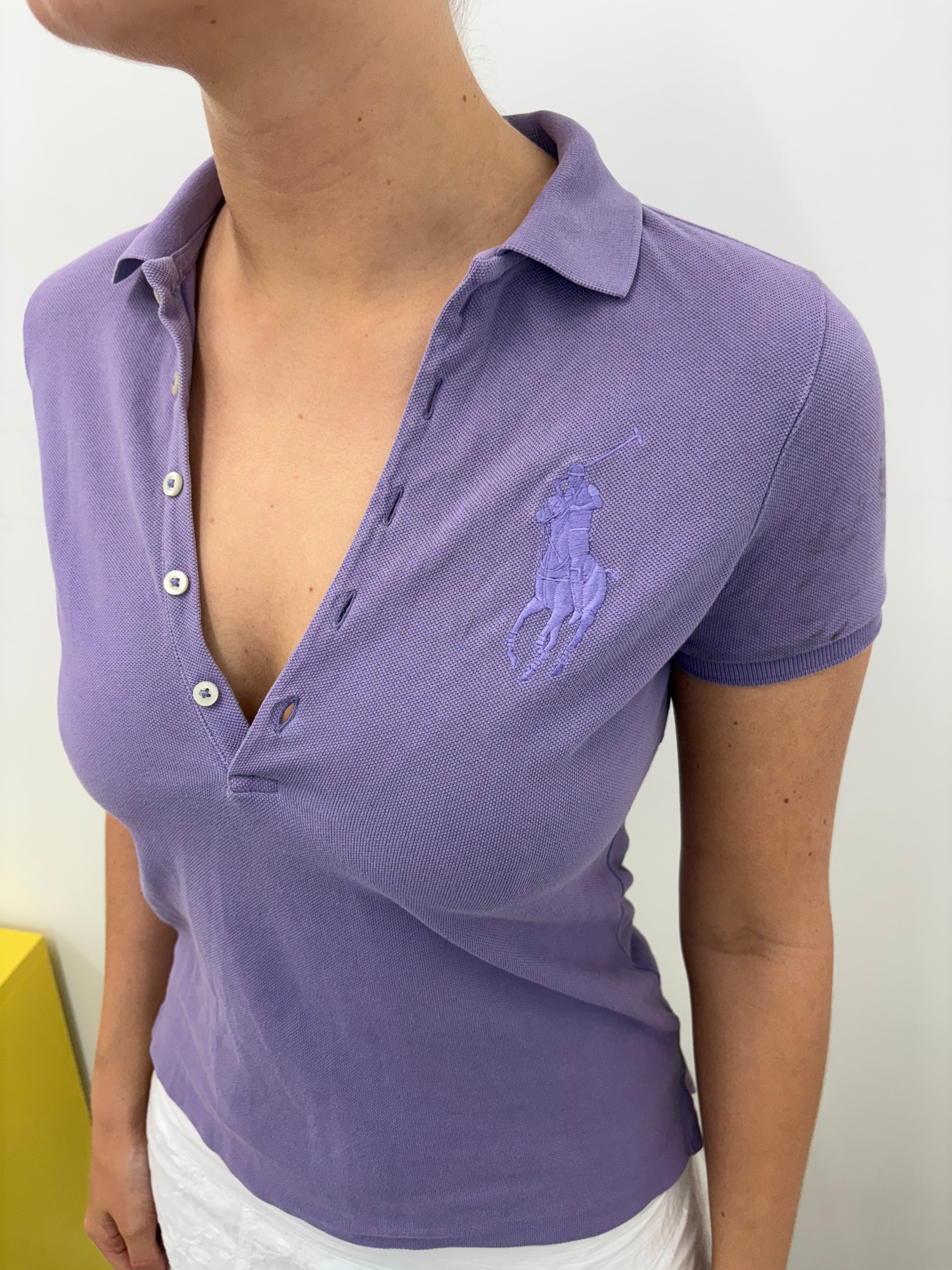Vintage Ralph Lauren Purple Big Pony Polo Shirt Y2K