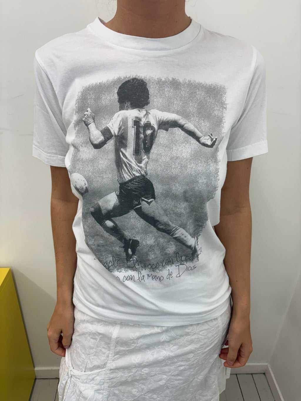 White Football Number 10 Graphic Tee Vintage Y2K