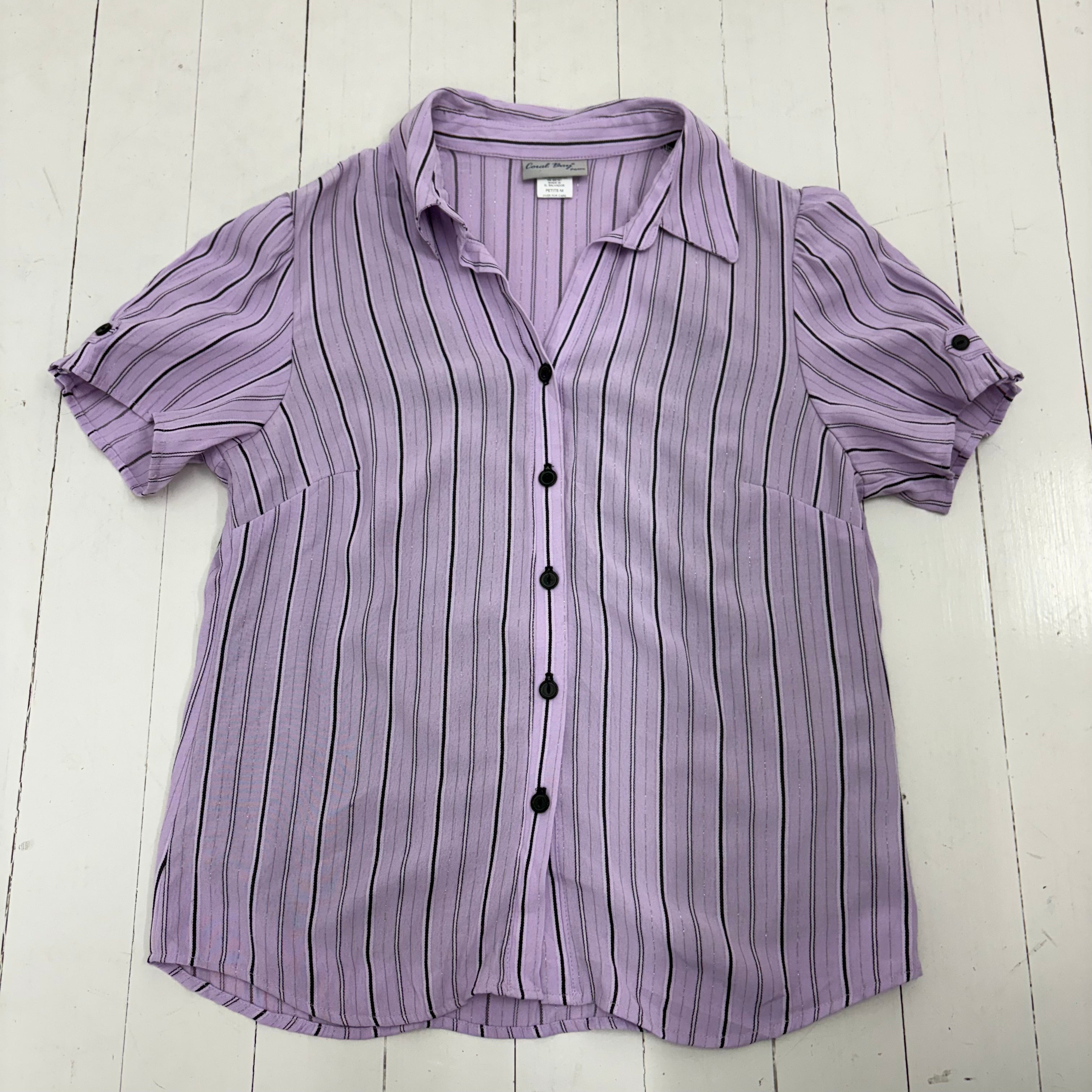 Lilac Glitter Stripe Blouse with Tank underneath
