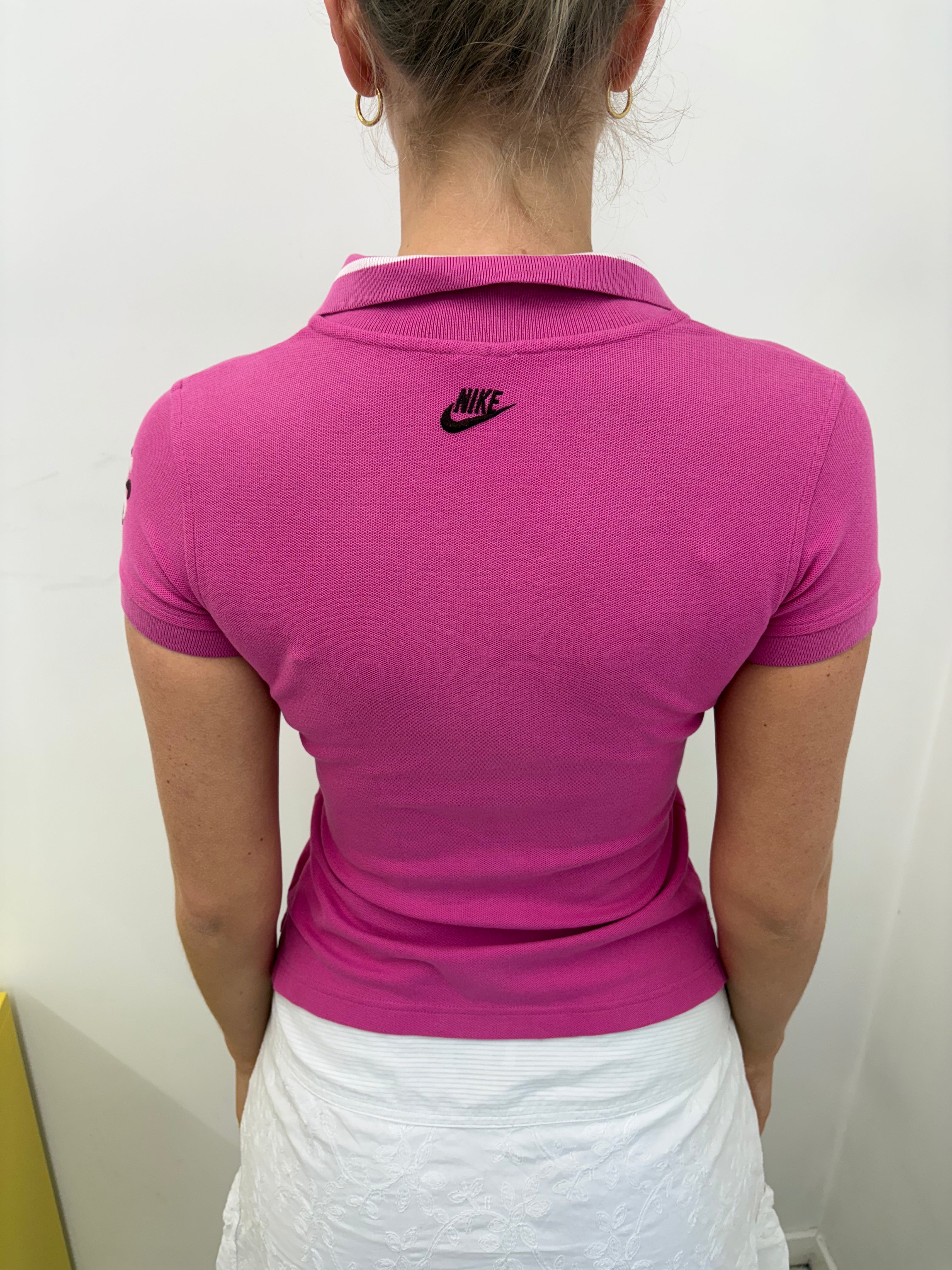 Vintage Nike Oregon Track Pink Polo Shirt Y2K