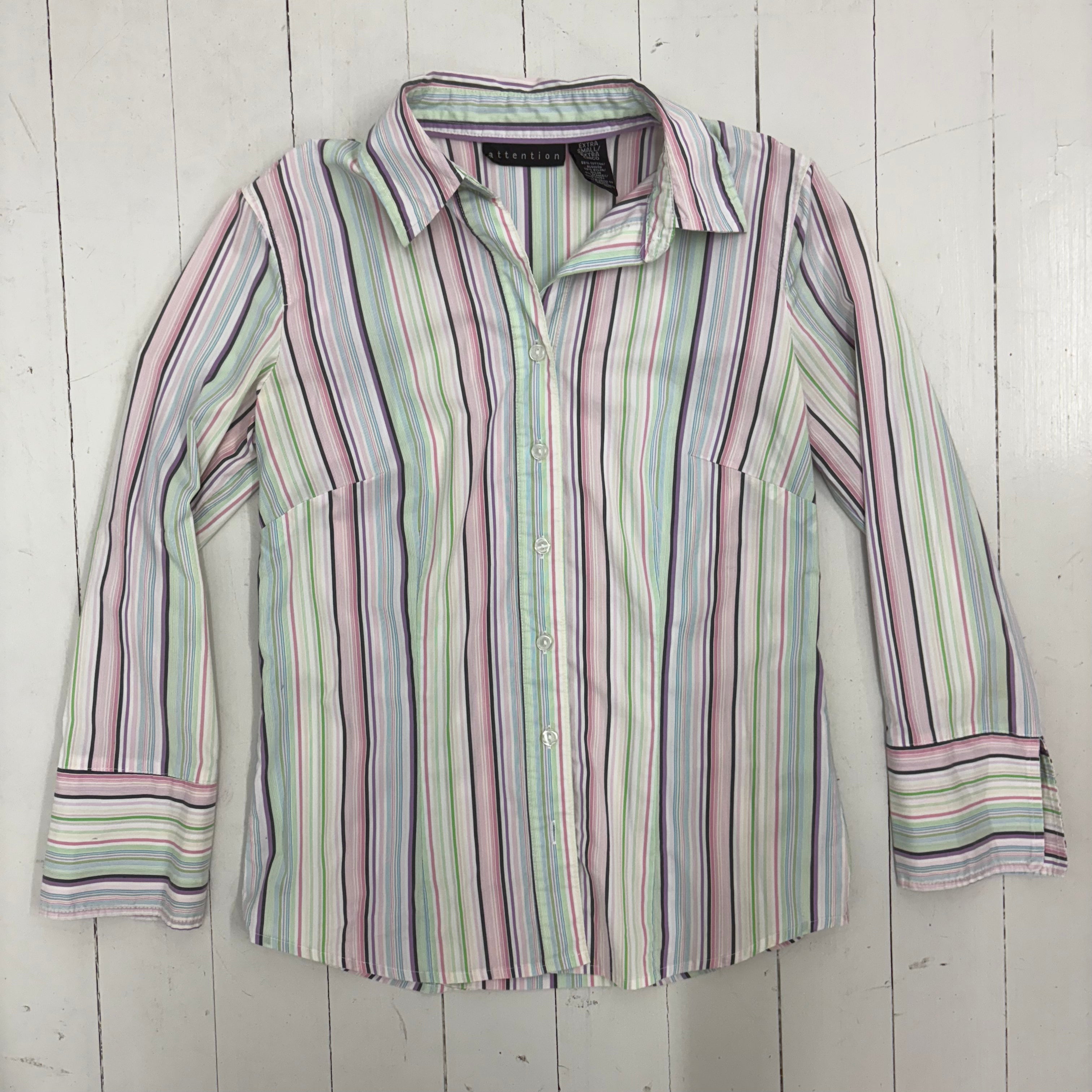 Striped Pastel Button-Up Shirt