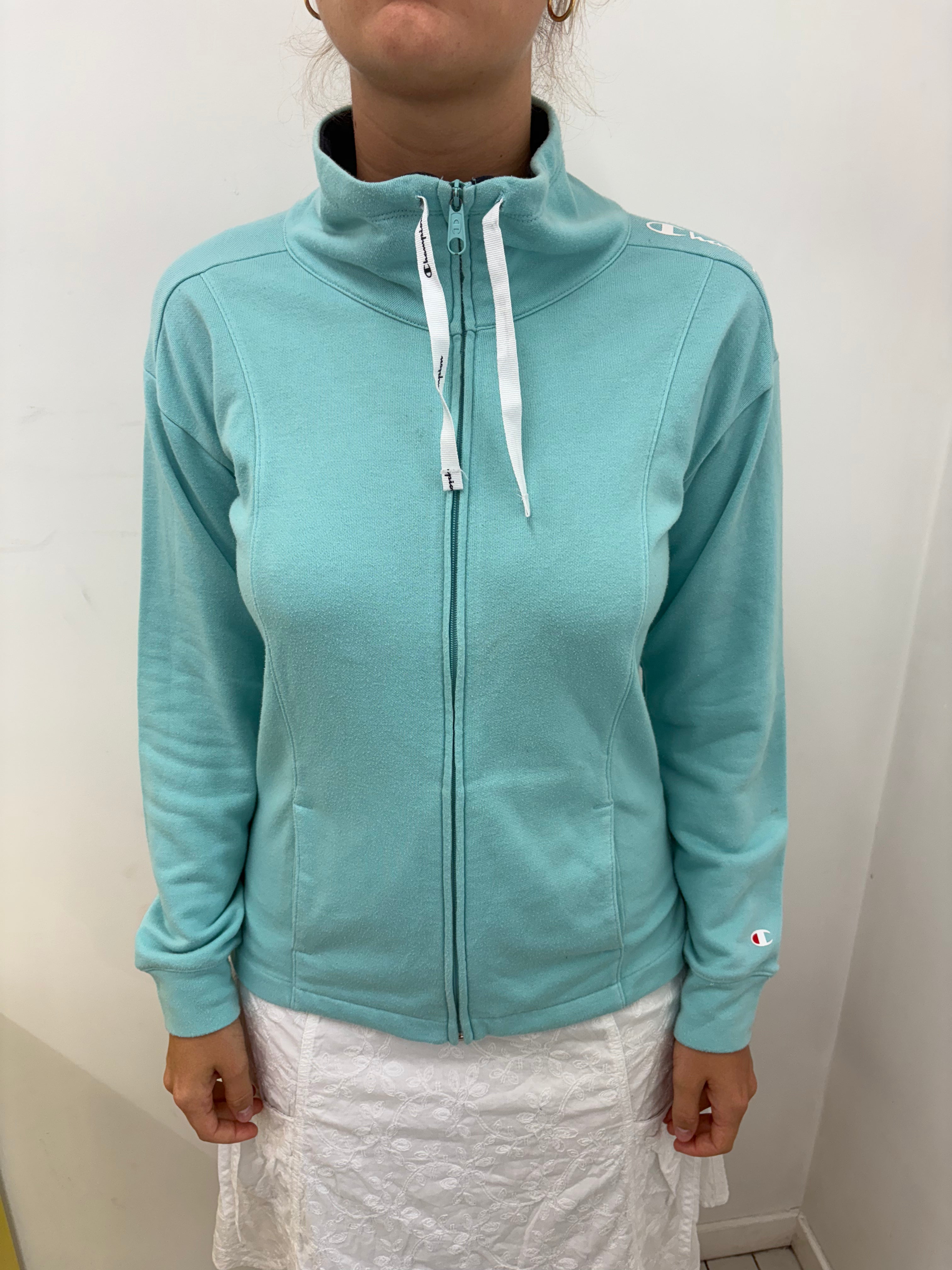 Vintage Champion Mint Zip-Up Fleece Track Jacket