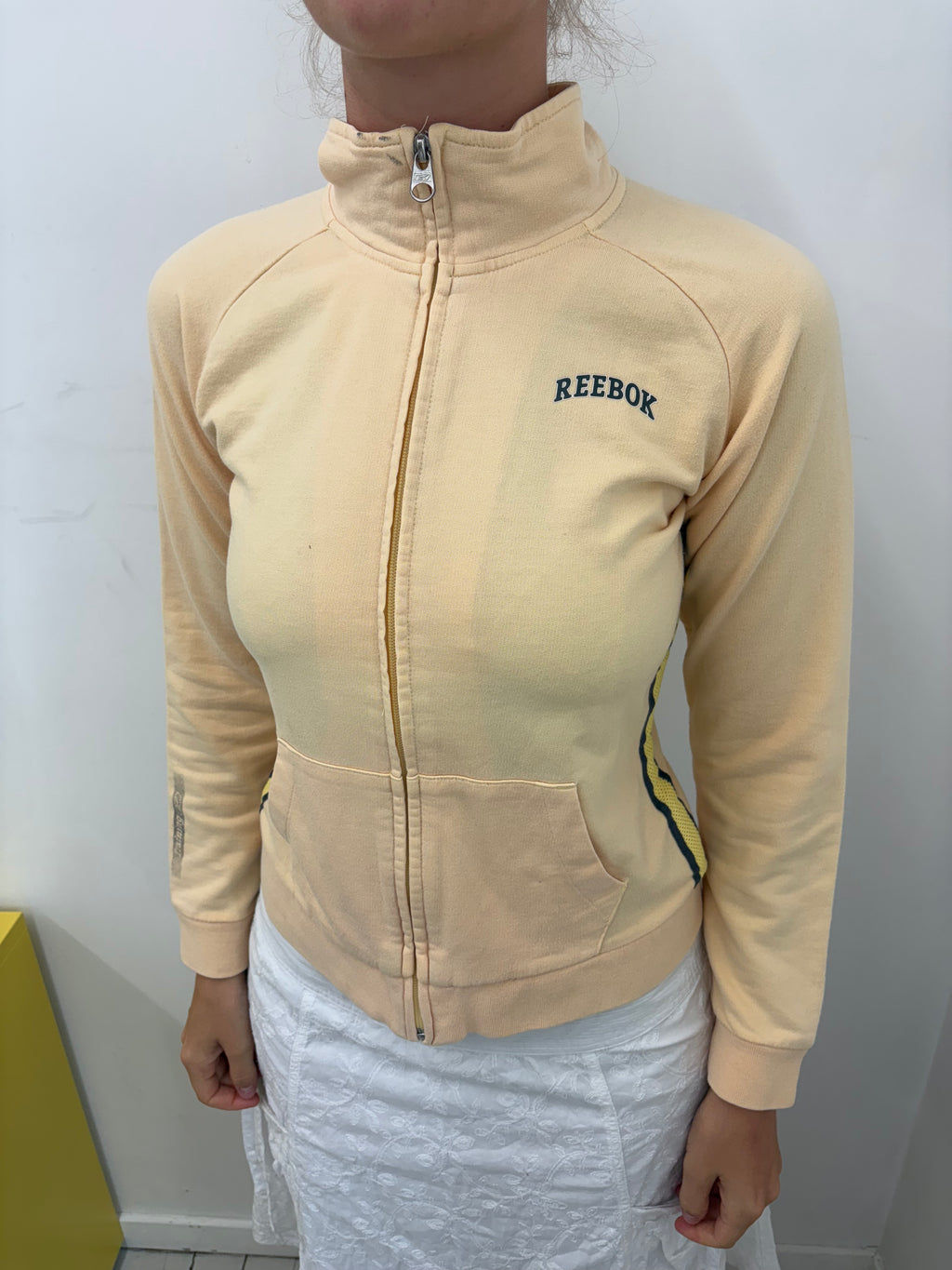 Vintage Reebok Peach Zip-Up Track Jacket Y2K