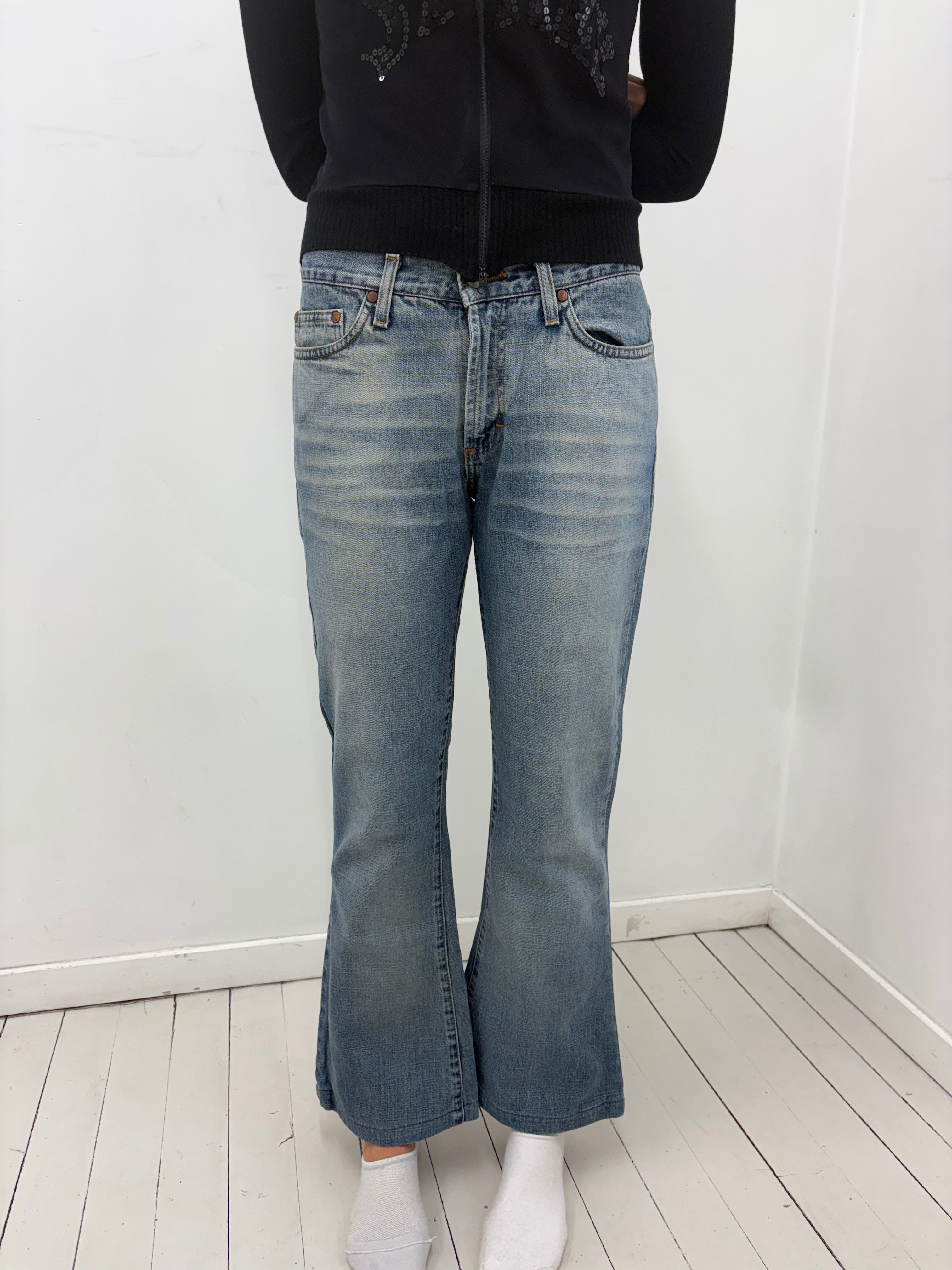 Low-Rise Bootcut Y2K Denim Jeans