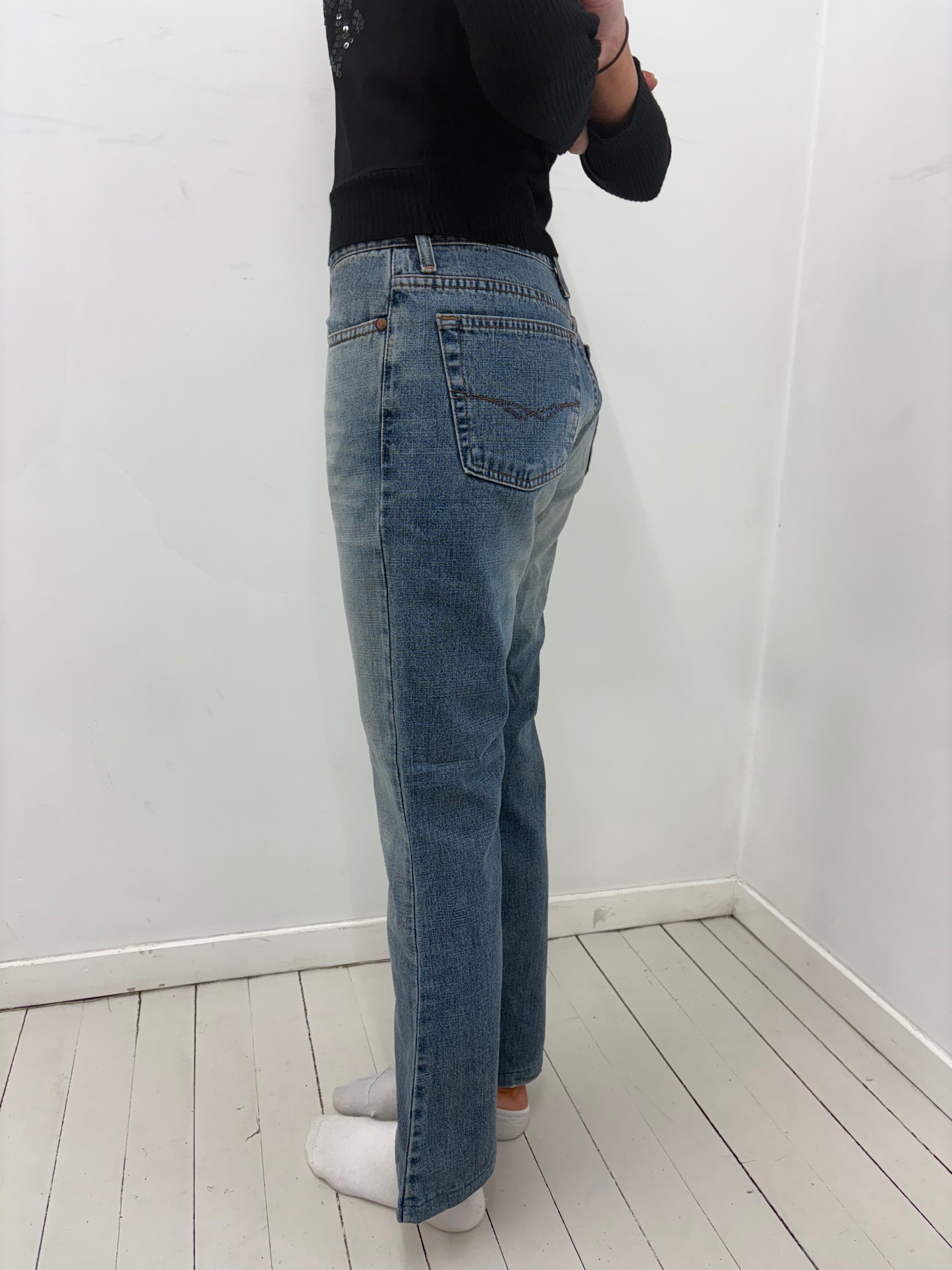 Low-Rise Bootcut Y2K Denim Jeans