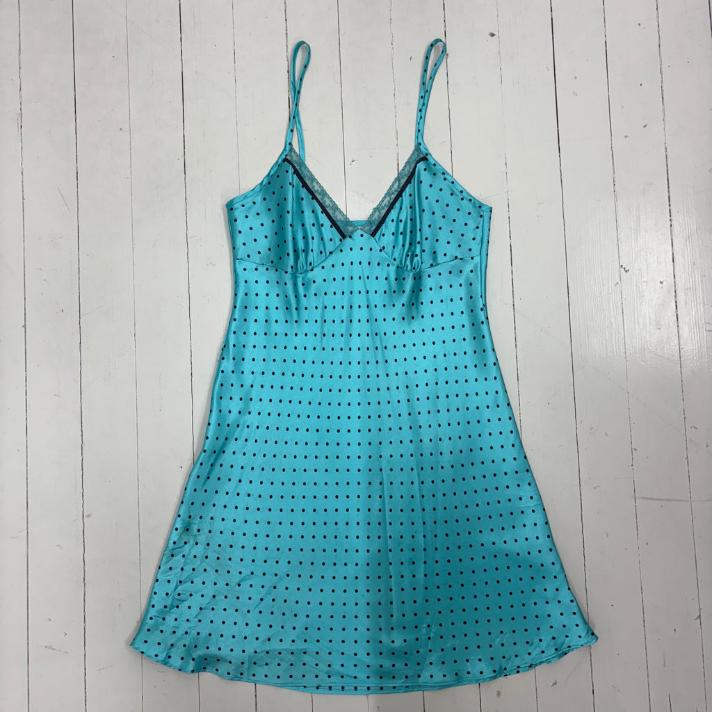 Turquoise Polka Dot Slip Dress