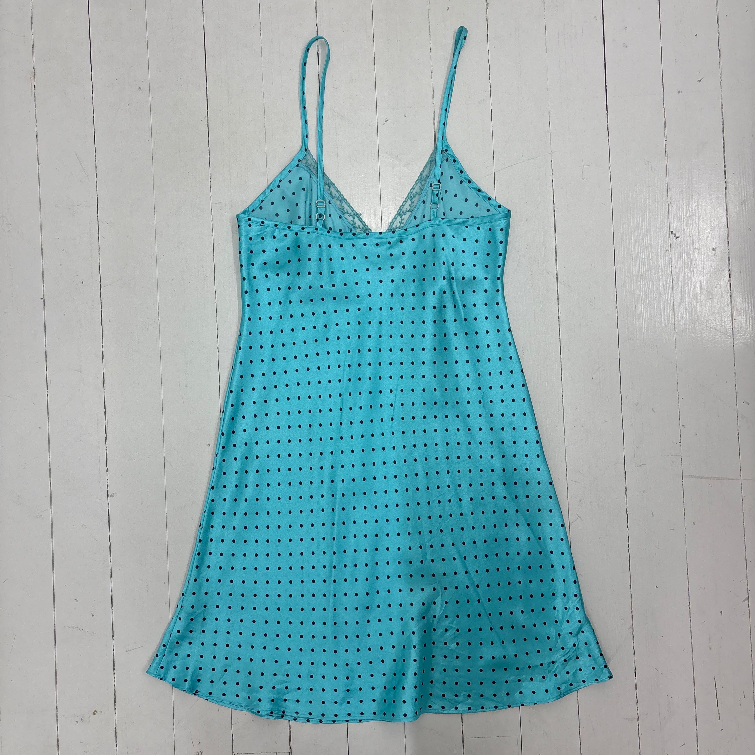 Turquoise Polka Dot Slip Dress