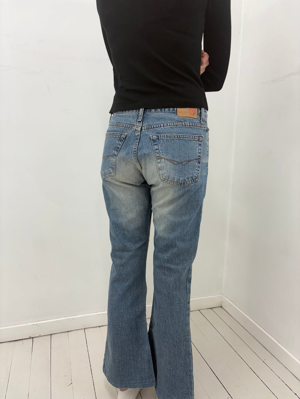Low-Rise Bootcut Y2K Denim Jeans