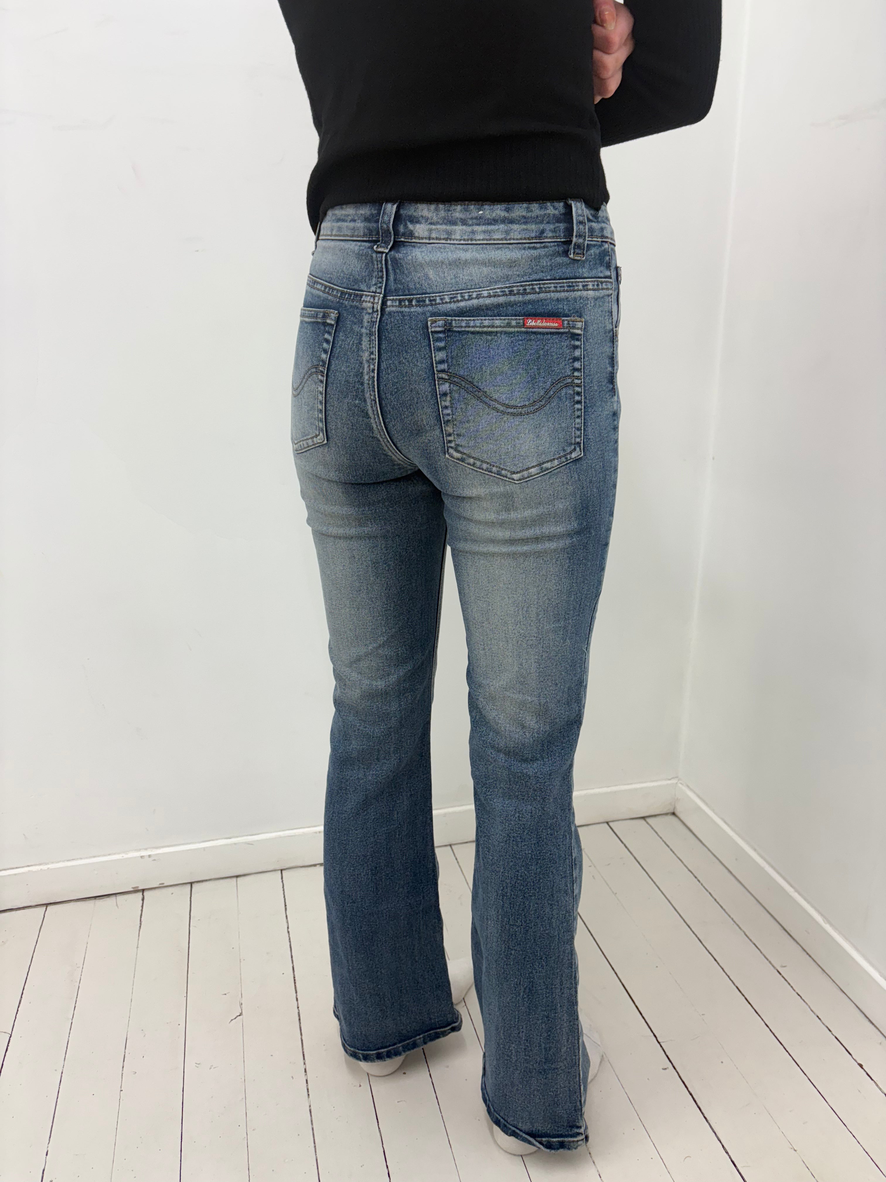 Mid-Wash Bootcut Y2K Jeans
