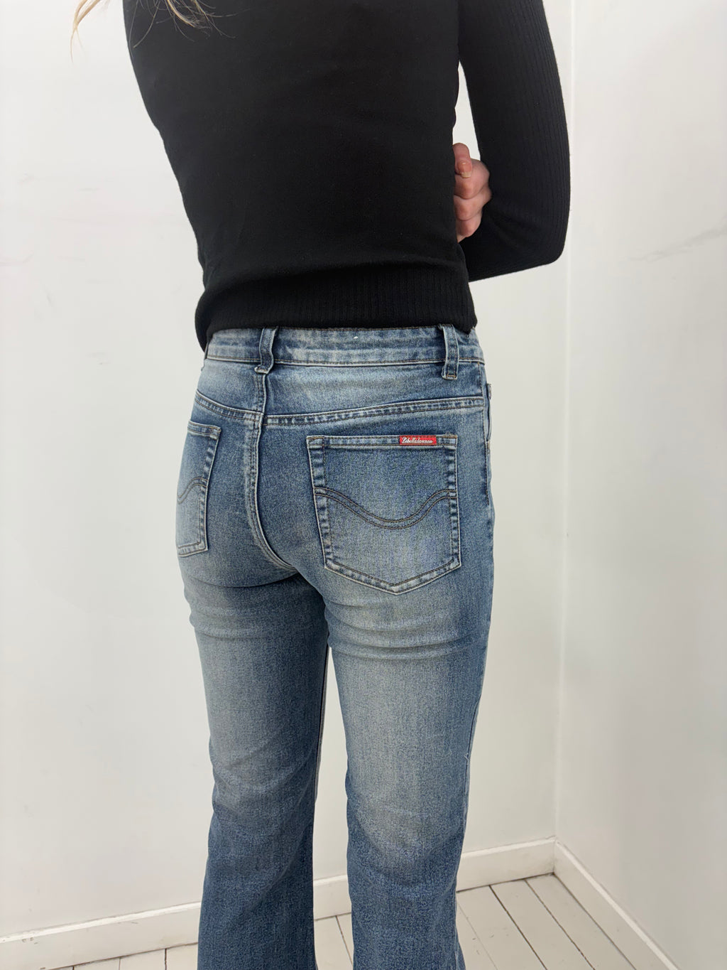 Mid-Wash Bootcut Y2K Jeans