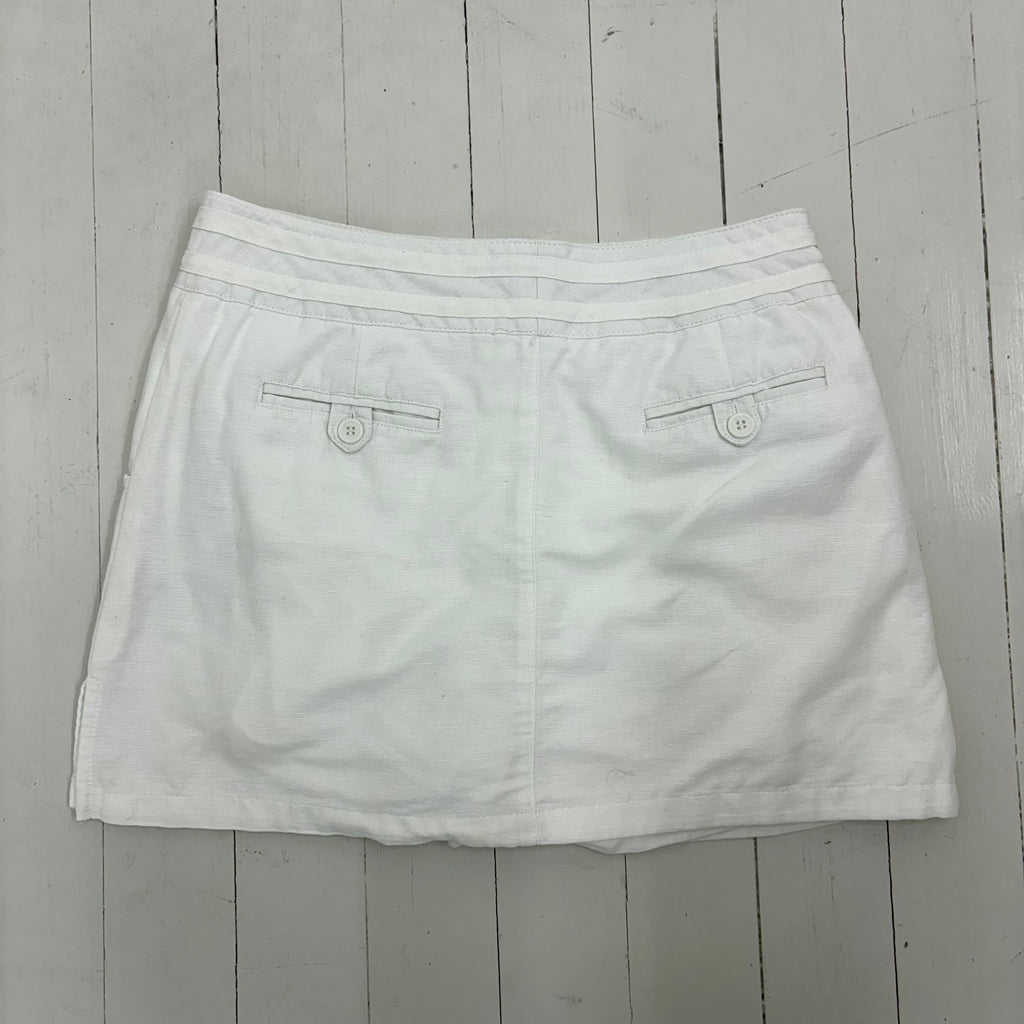White Linen Blend Skort