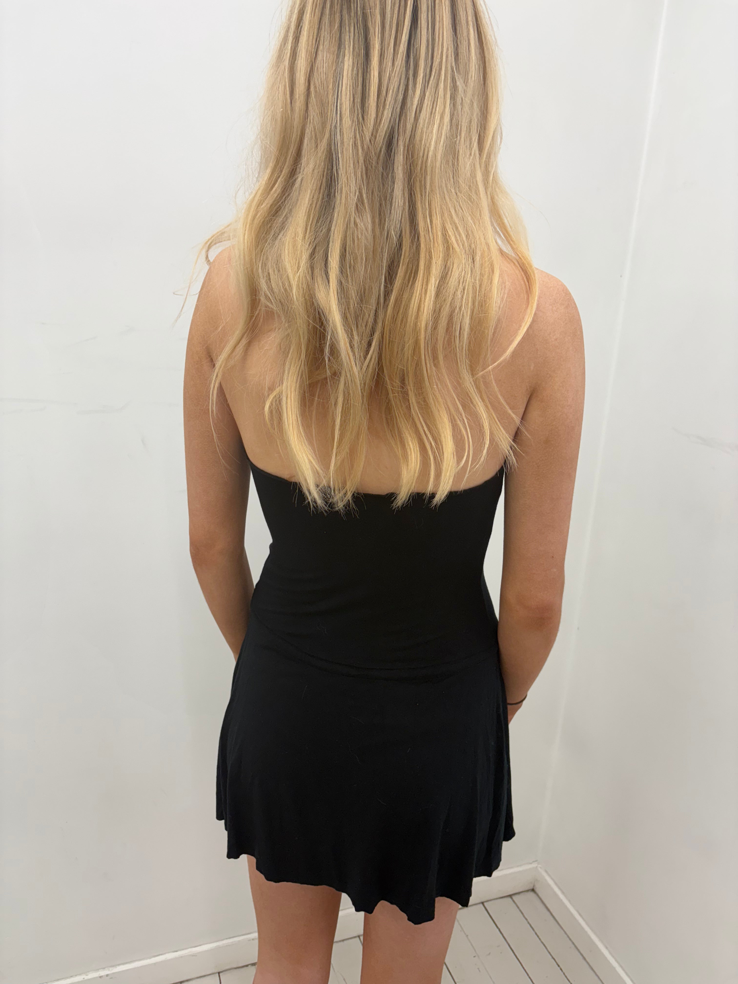 Black Halter Mini Y2K Dress