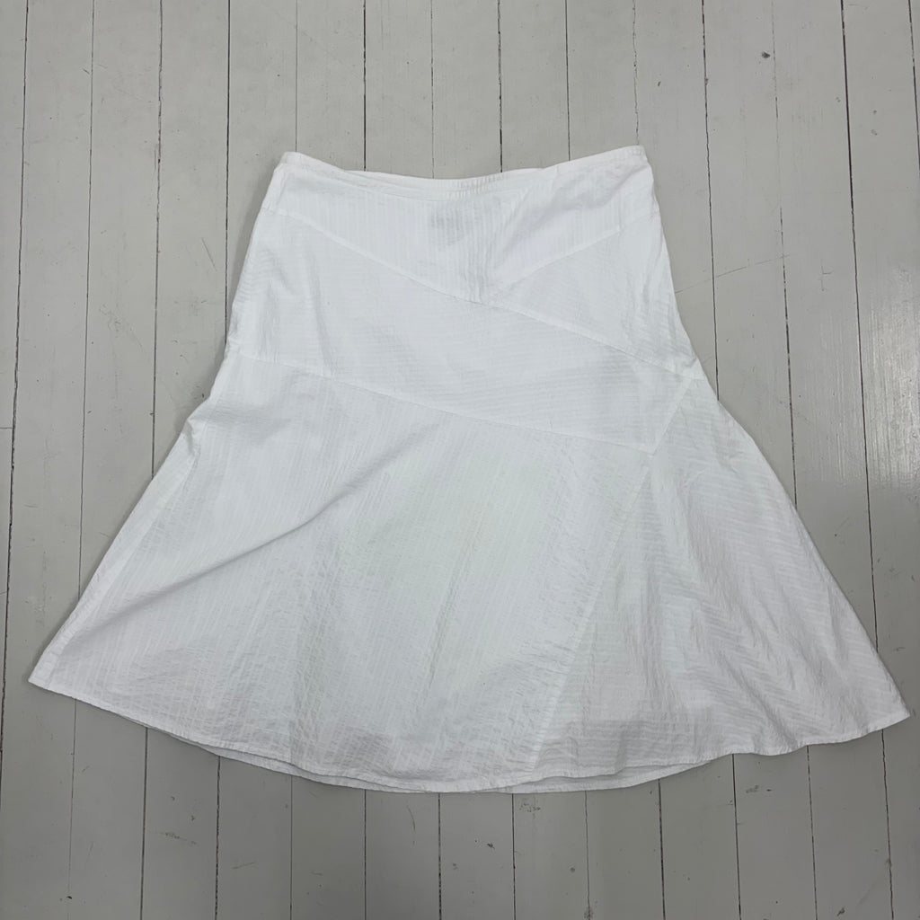 White Panelled A-Line Skirt