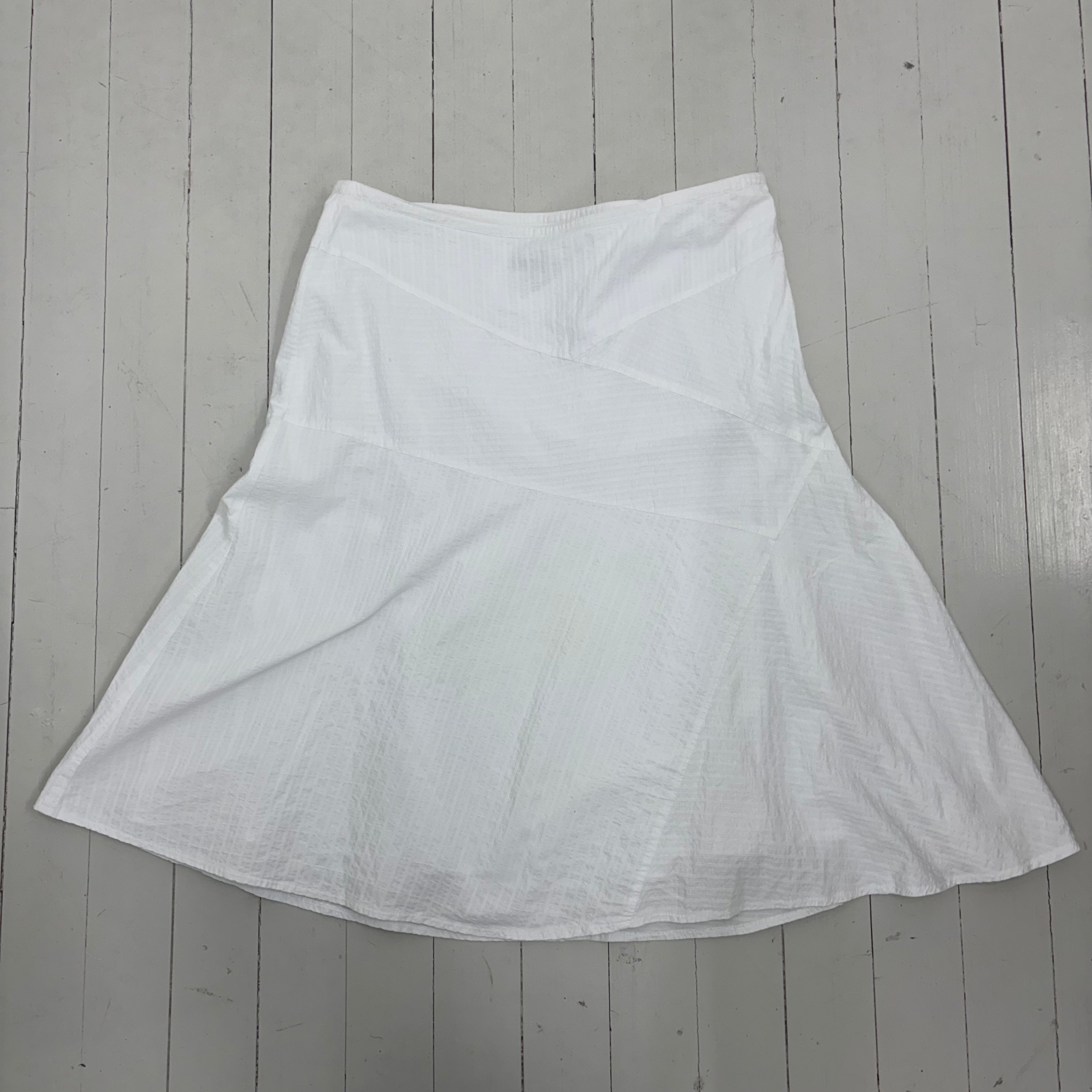 White Panelled A-Line Skirt