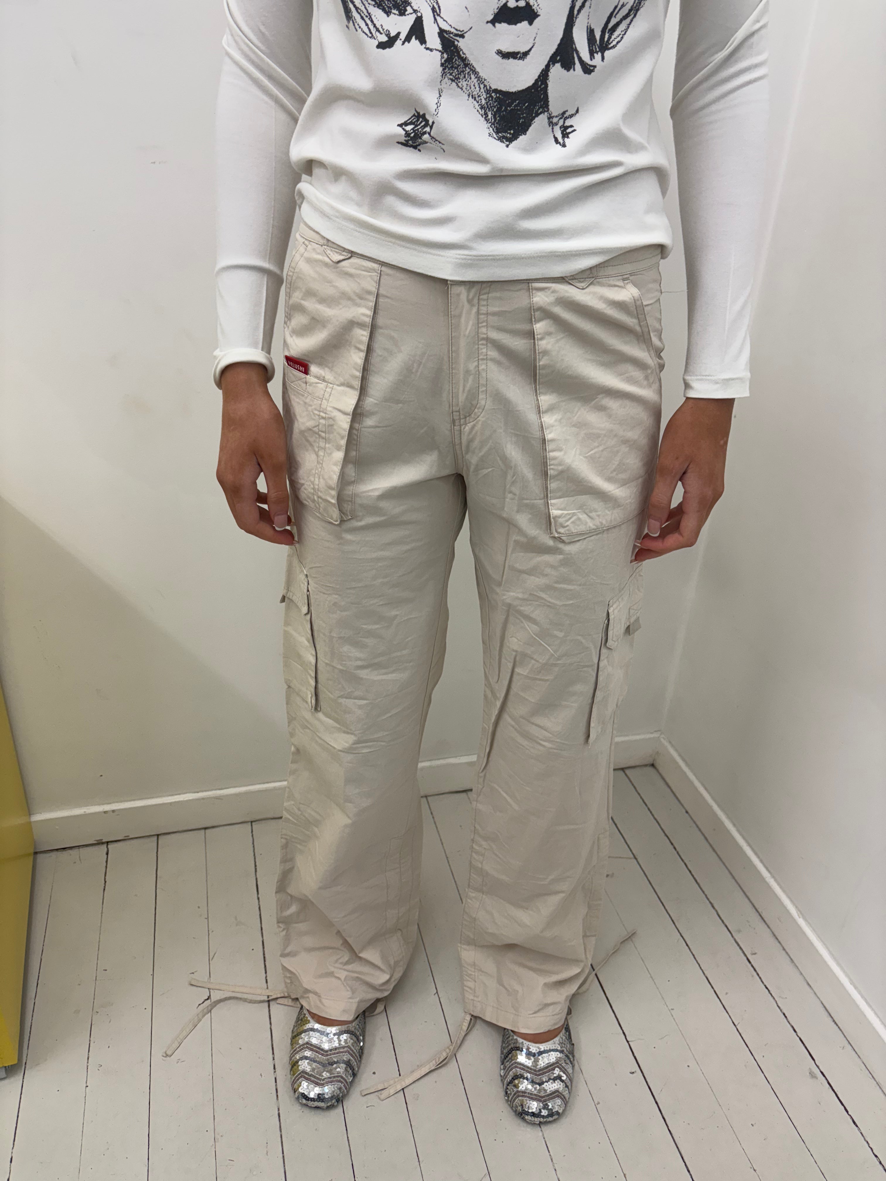 Beige Cargo Pants with Multiple Pockets