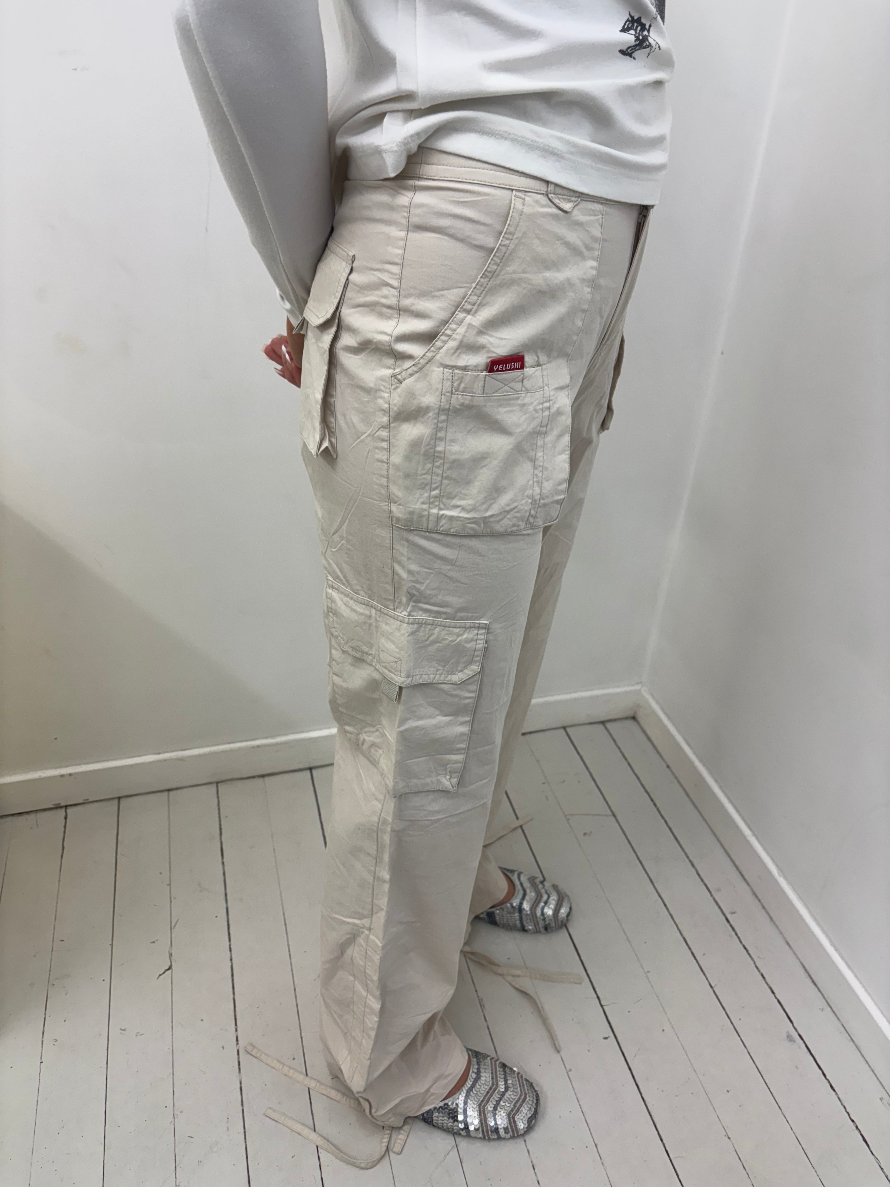 Beige Cargo Pants with Multiple Pockets