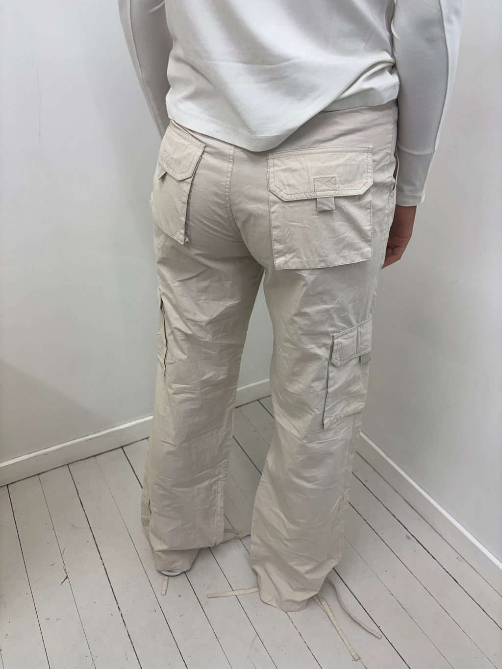 Beige Cargo Pants with Multiple Pockets