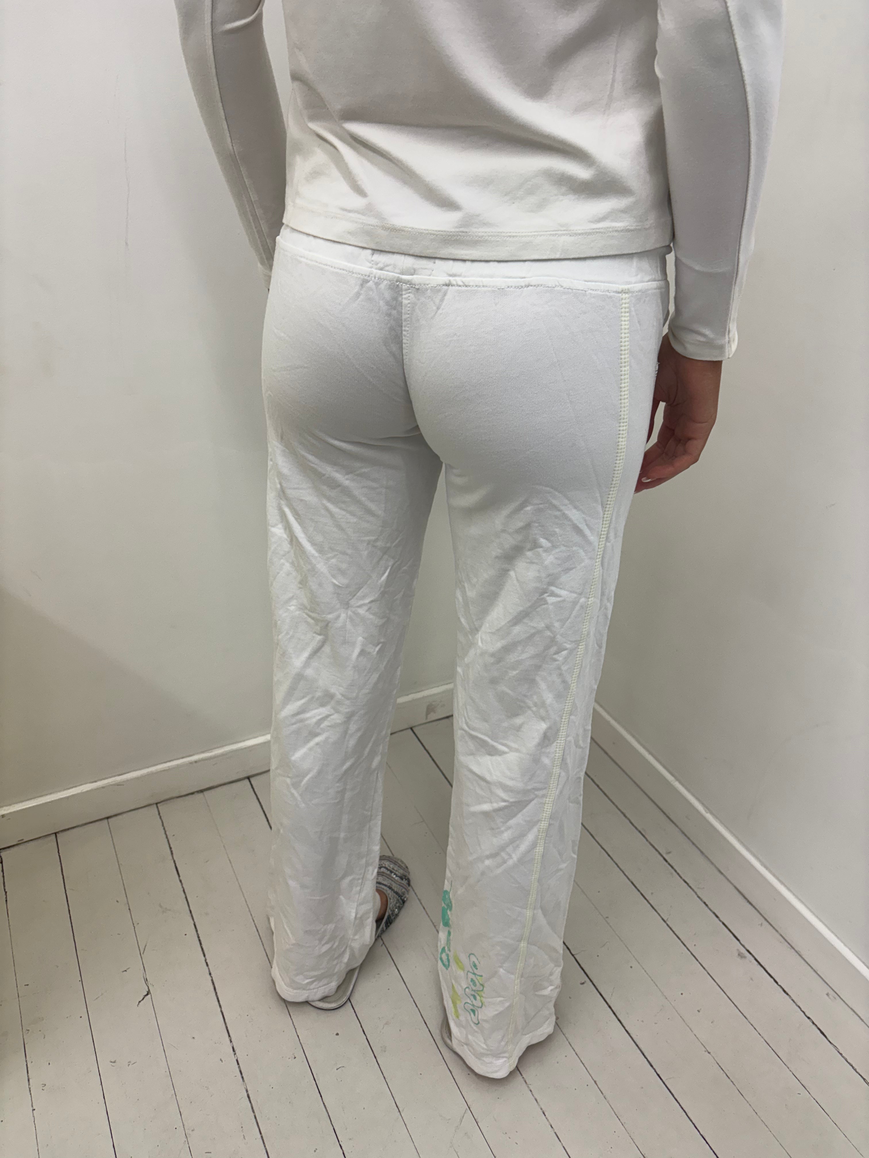 White Studded Drawstring Sweatpants