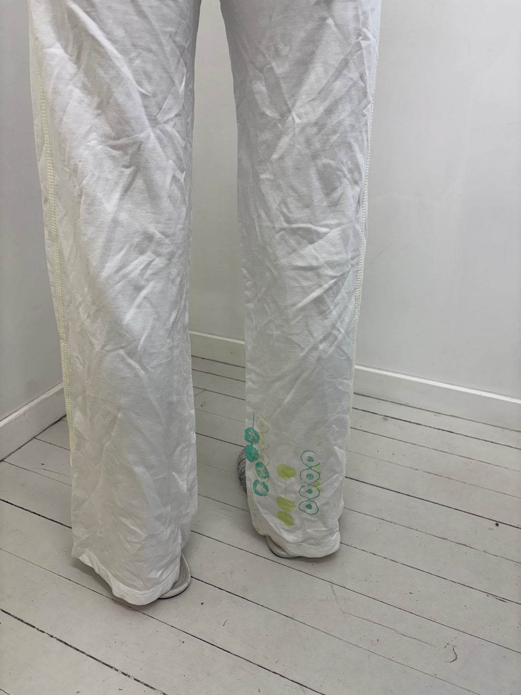 White Studded Drawstring Sweatpants