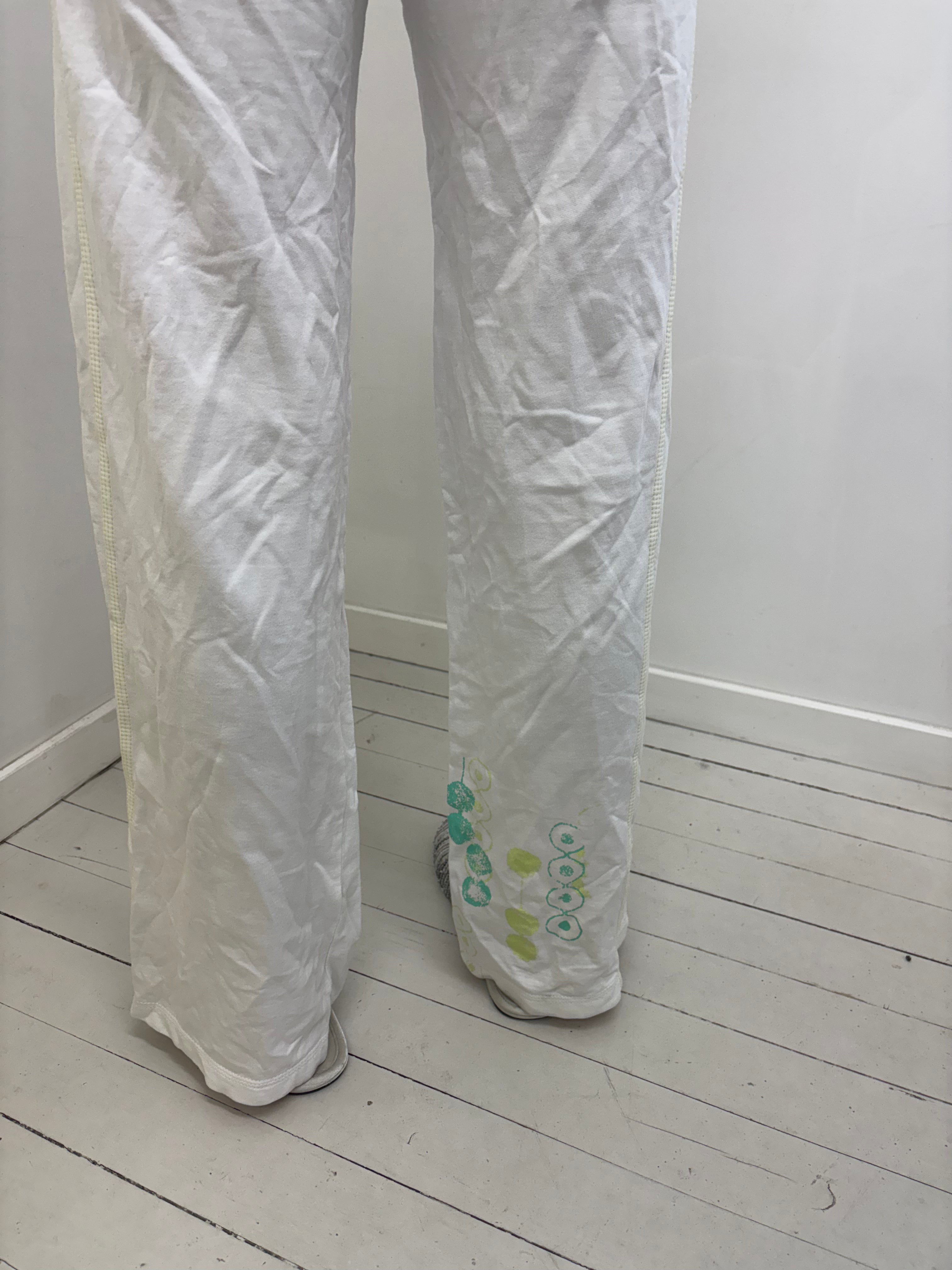 White Studded Drawstring Sweatpants