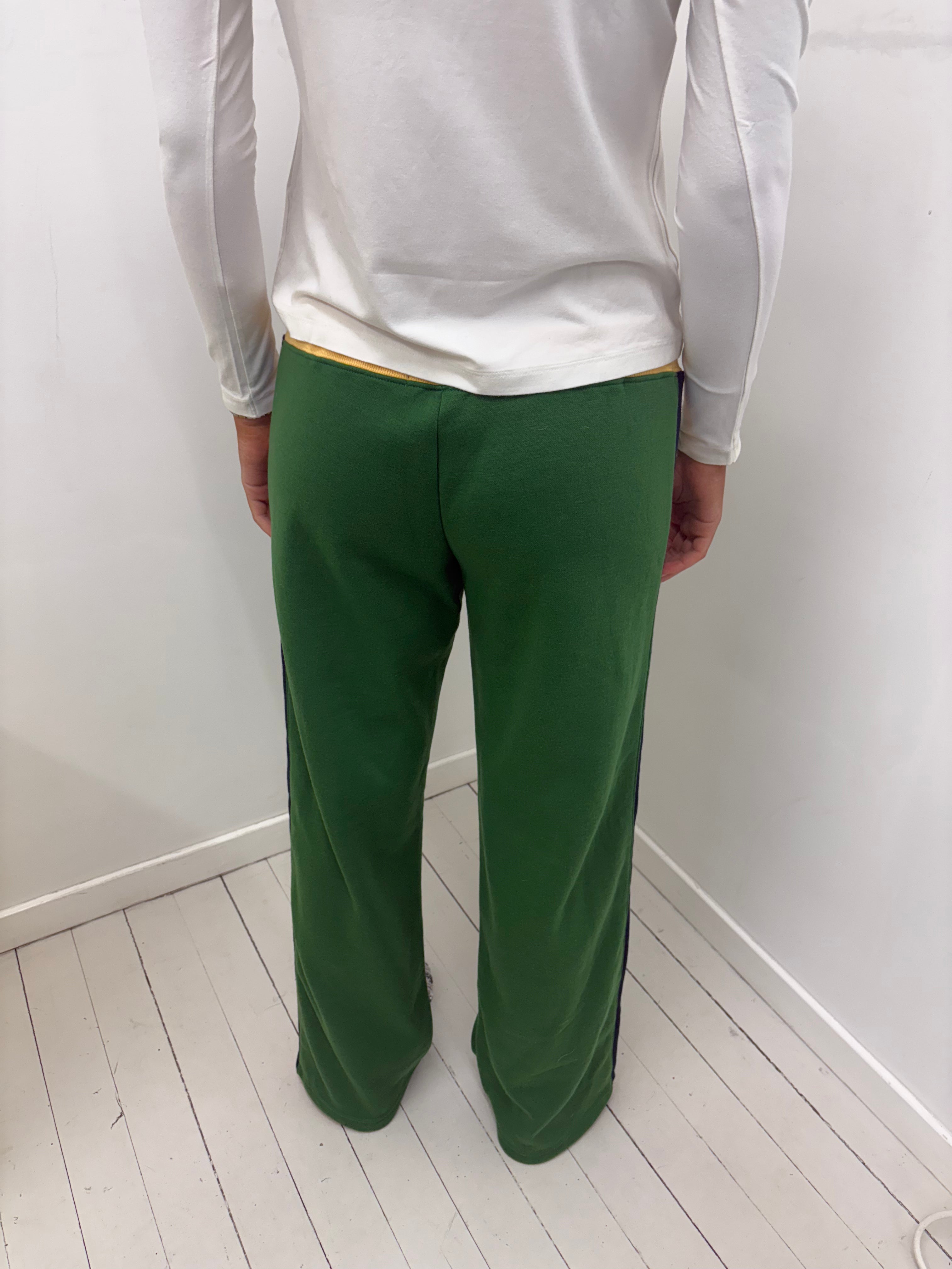 Green Varsity Sweatpants with Crest Logo