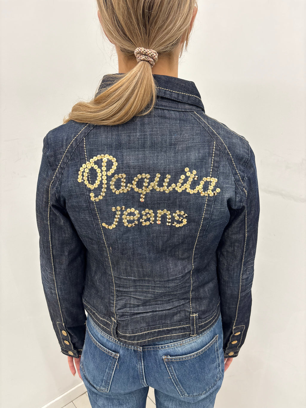 Sequin “Pacific Jeans” Denim Jacket