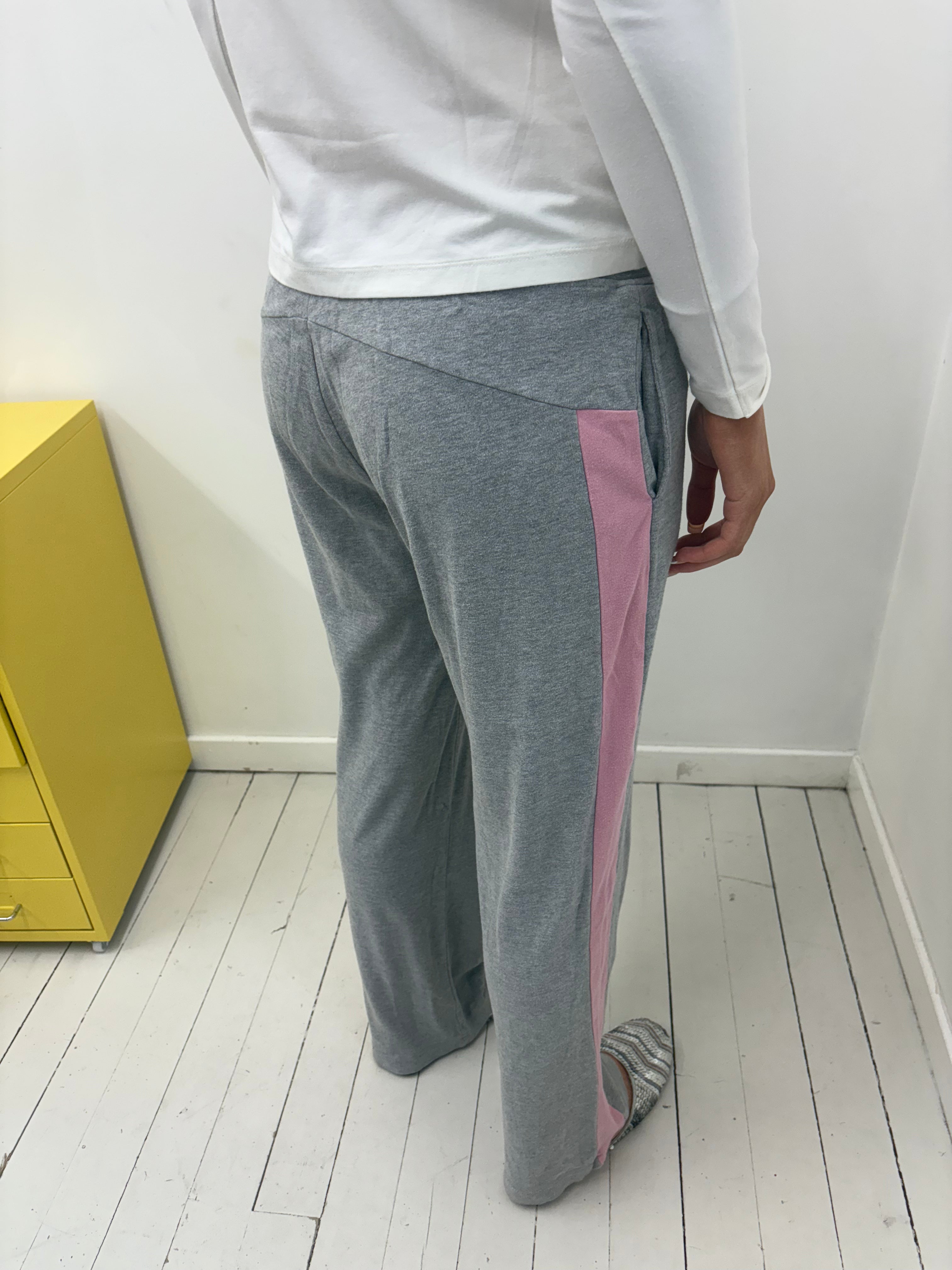Vintage Fila Grey Pink Side Stripe Joggers Y2K
