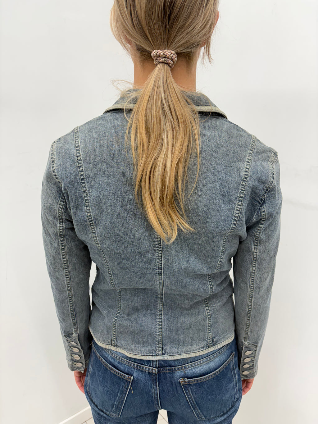 Light Wash Denim Blazer Jacket