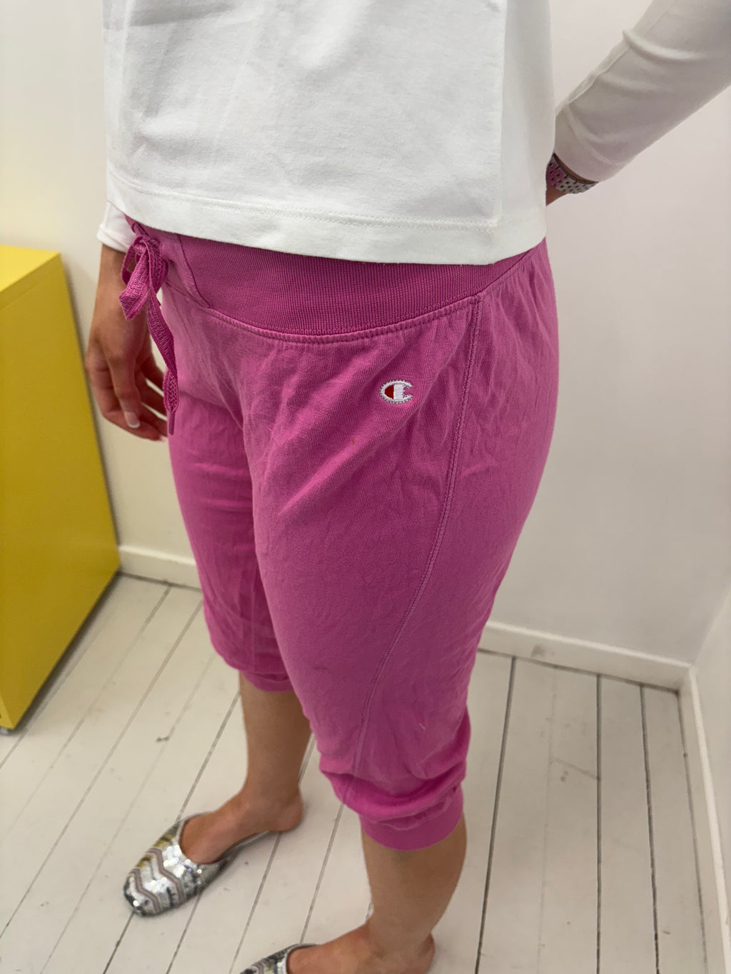 Champion Pink Cropped Sweatpants with Drawstring