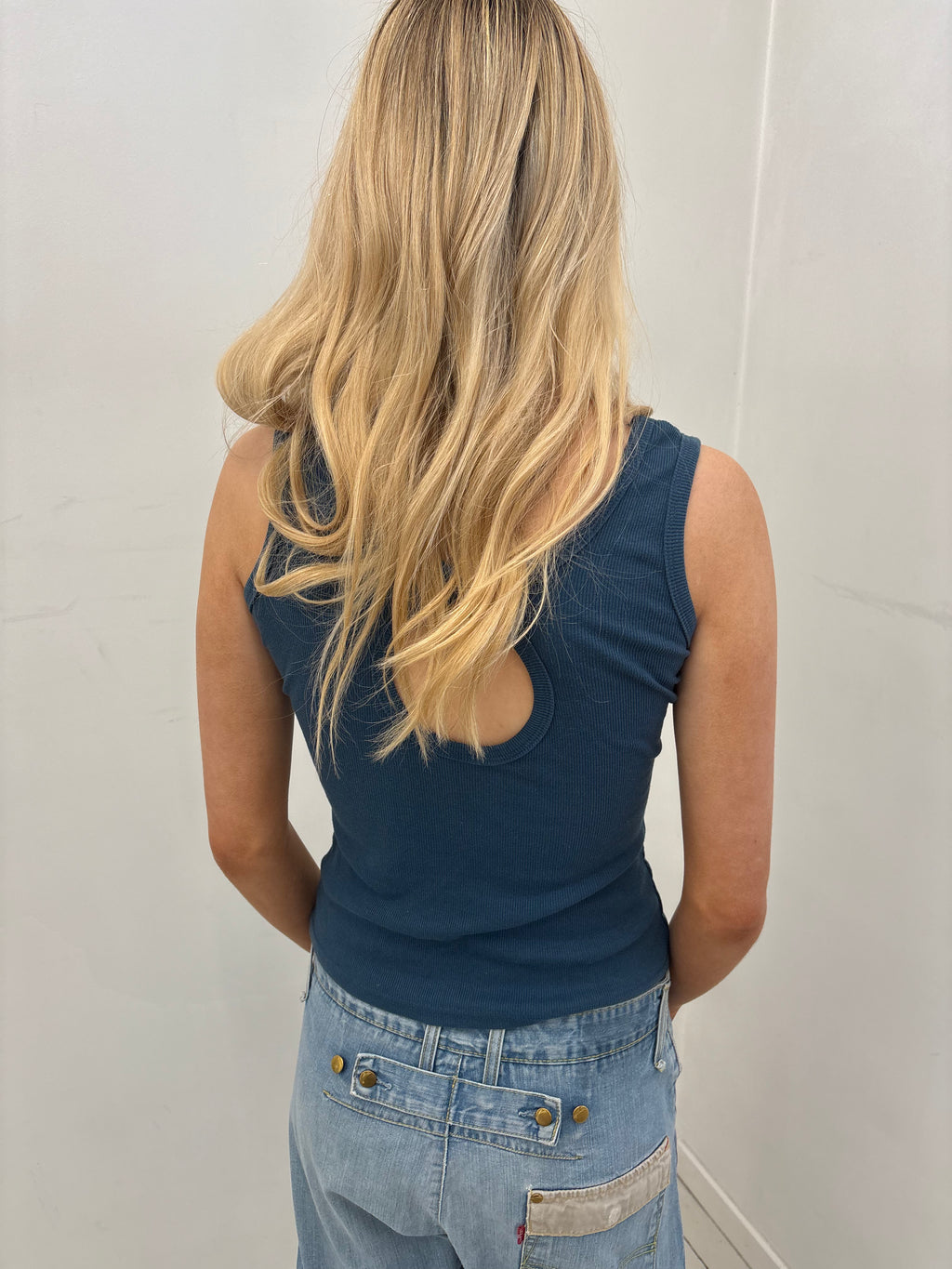 Teal “Toes on the Nose” Y2K Tank Top