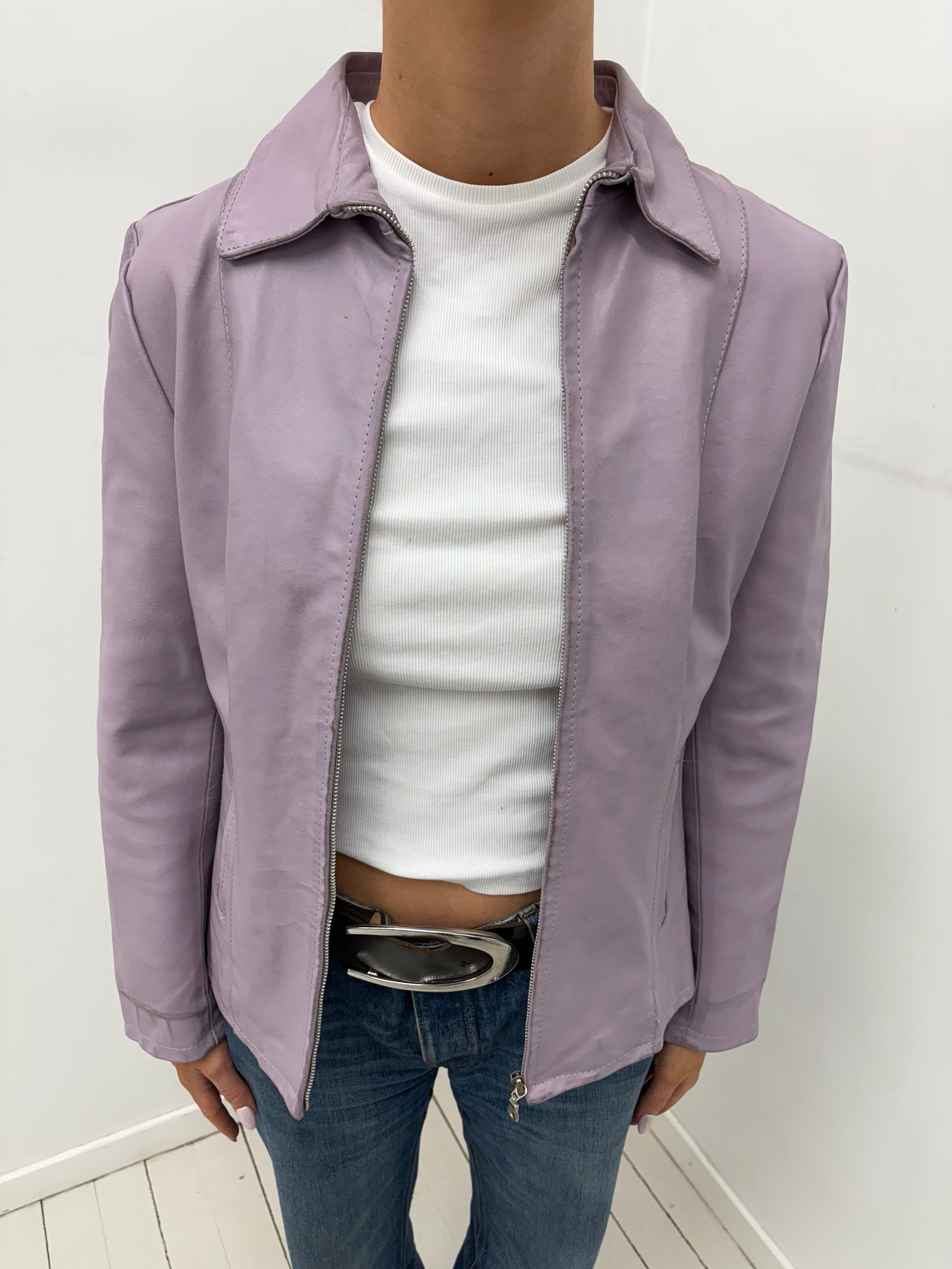 Pastel Purple Leather Jacket
