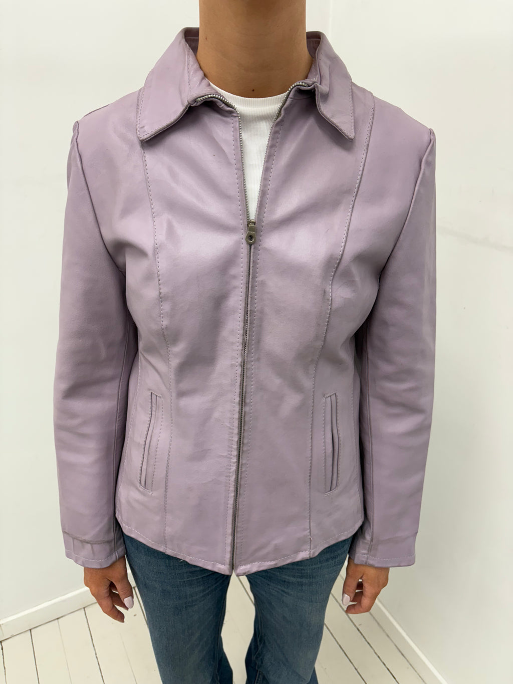 Pastel Purple Leather Jacket