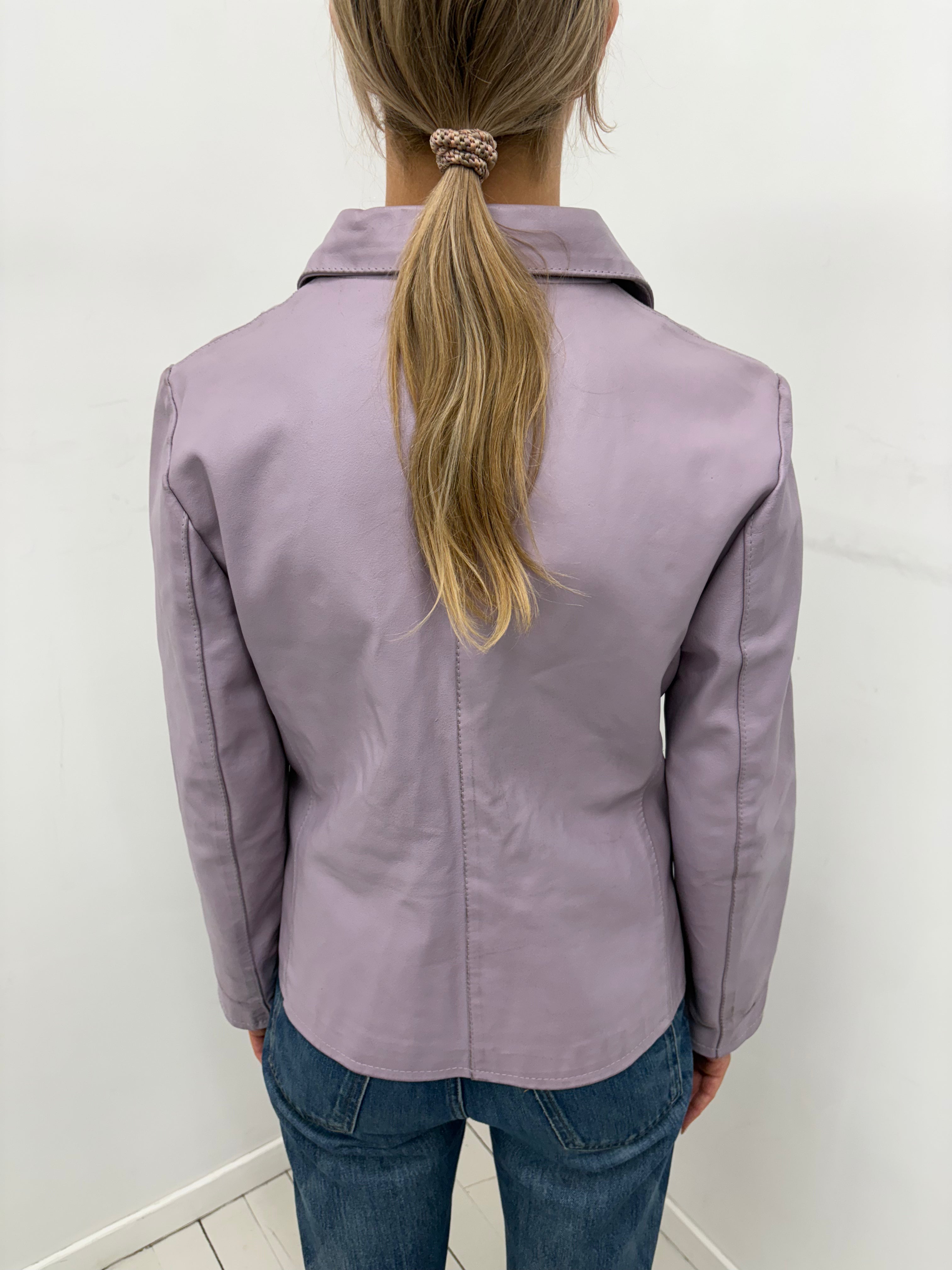 Pastel Purple Leather Jacket