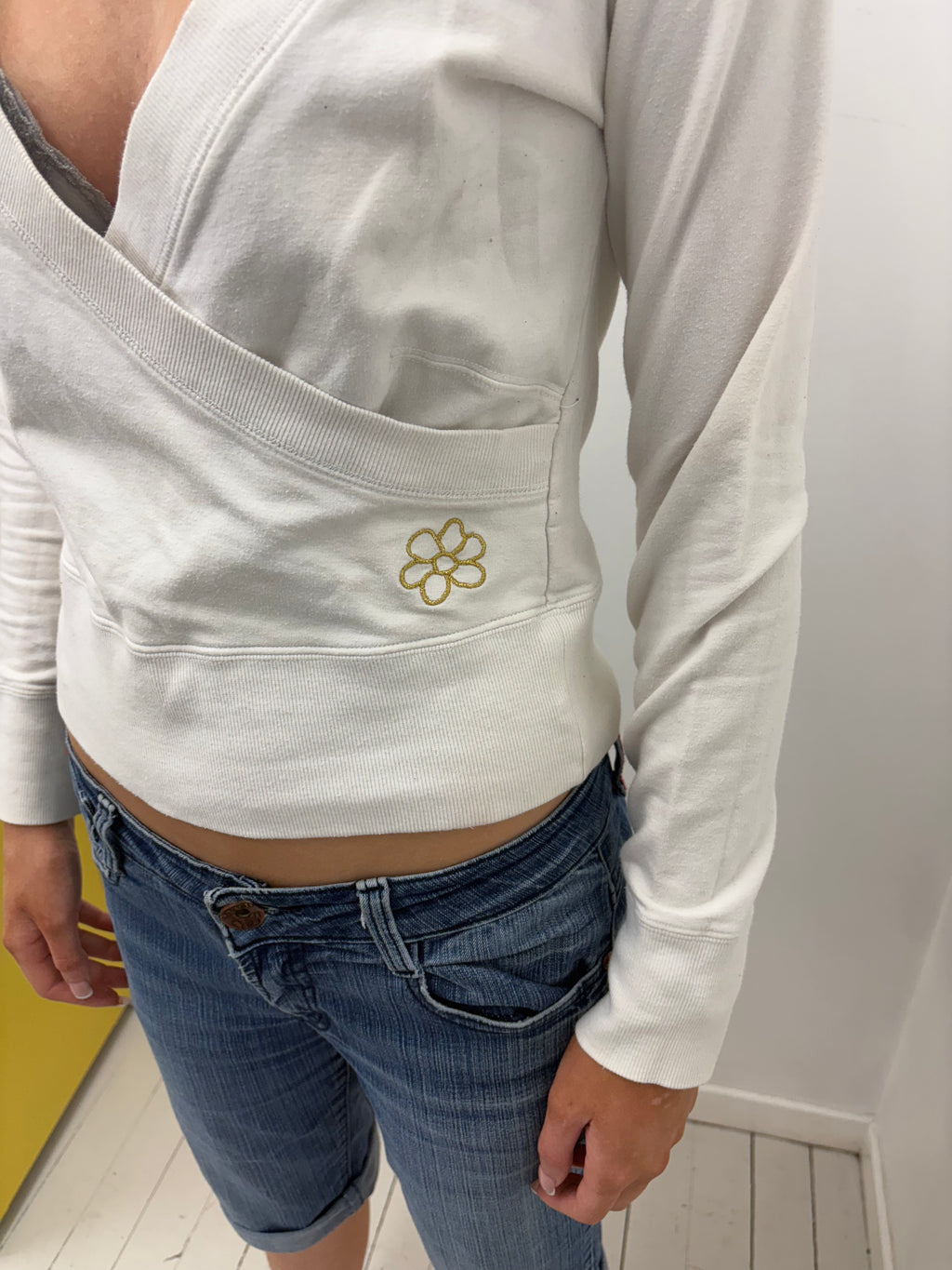 Guru Wrap Sweatshirt with Embroidered Back Detail