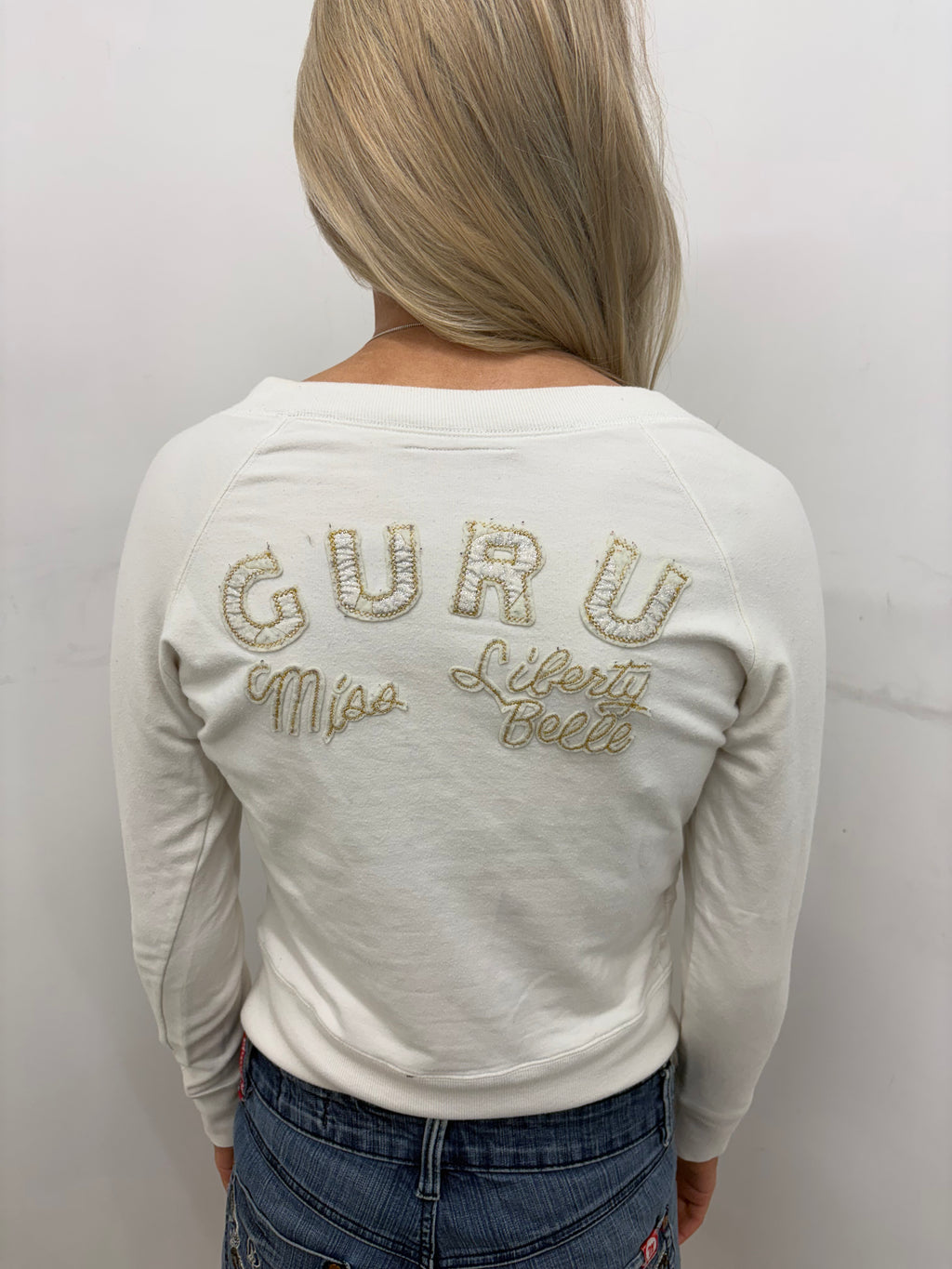 Guru Wrap Sweatshirt with Embroidered Back Detail