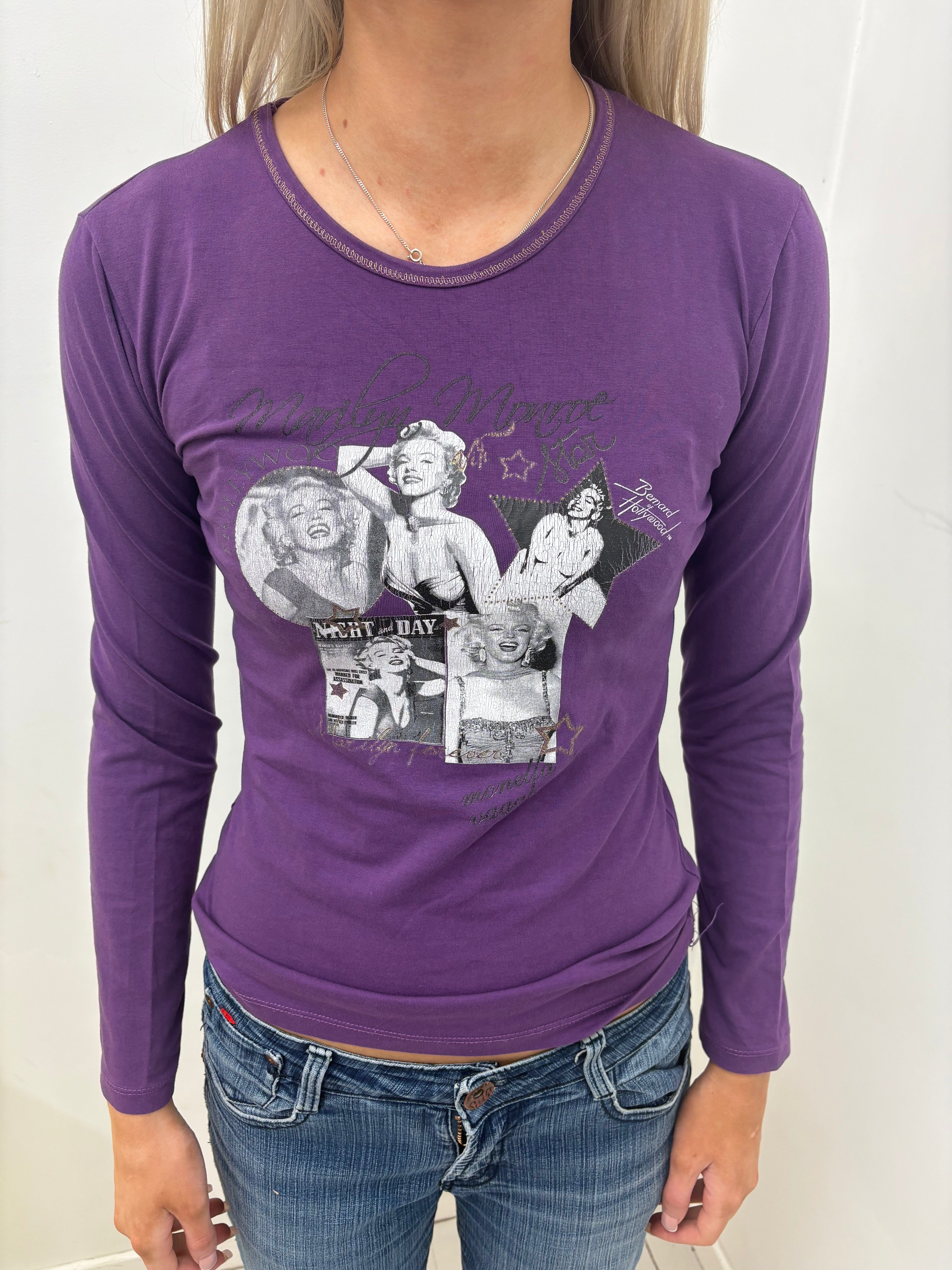 Purple Vintage Marilyn Monroe Graphic Top