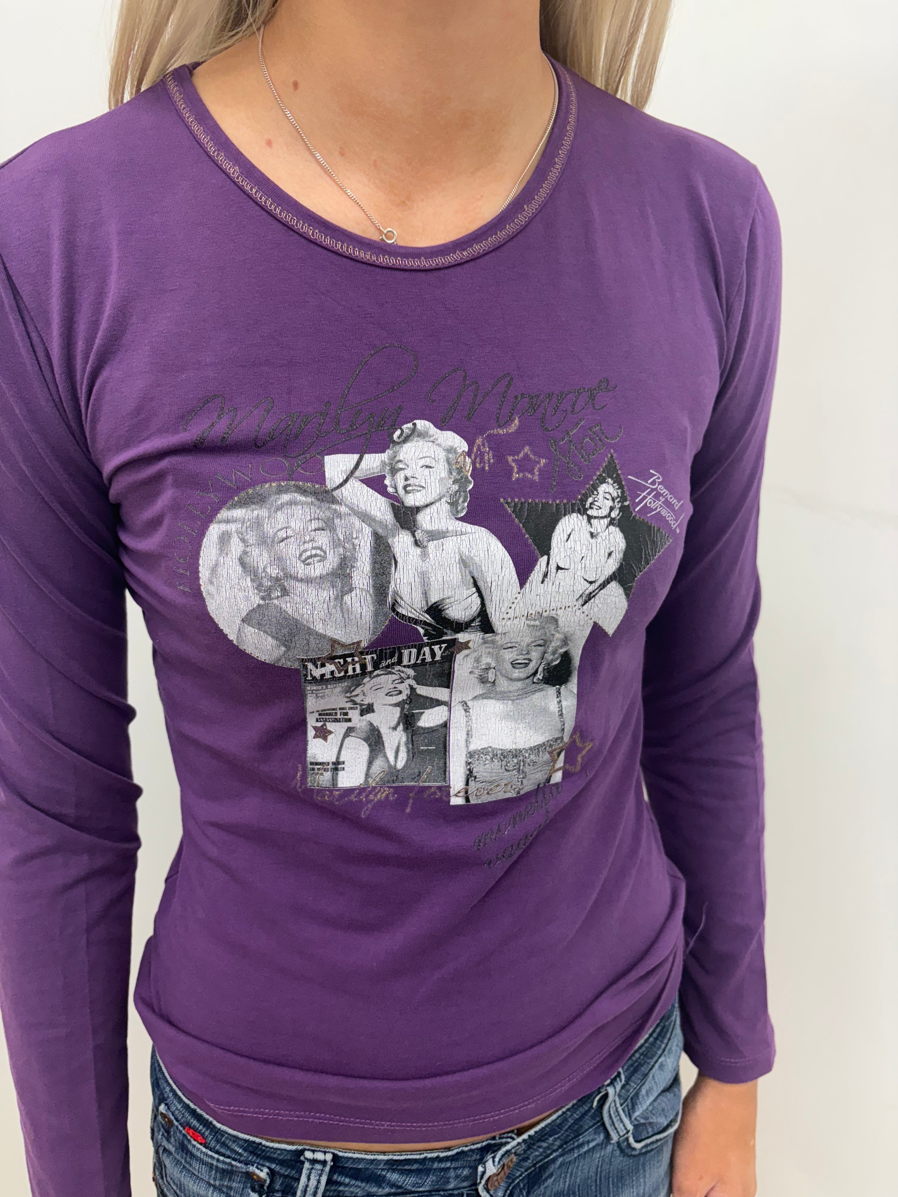 Purple Vintage Marilyn Monroe Graphic Top