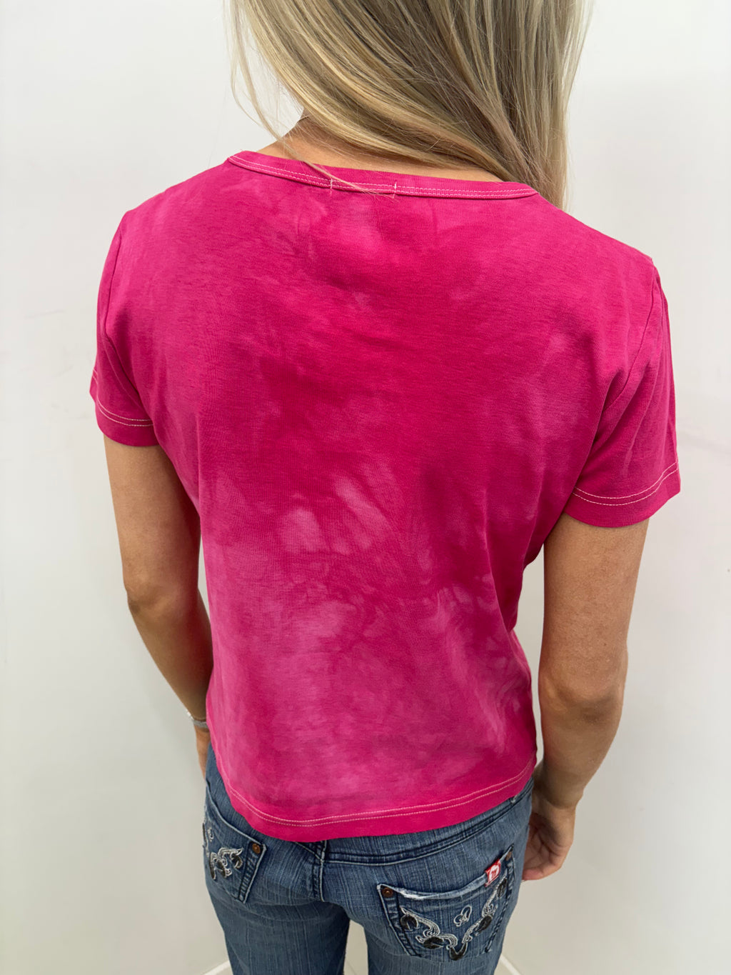 Tom Tailor Hot Pink Baby Tee with Contrast Stitching