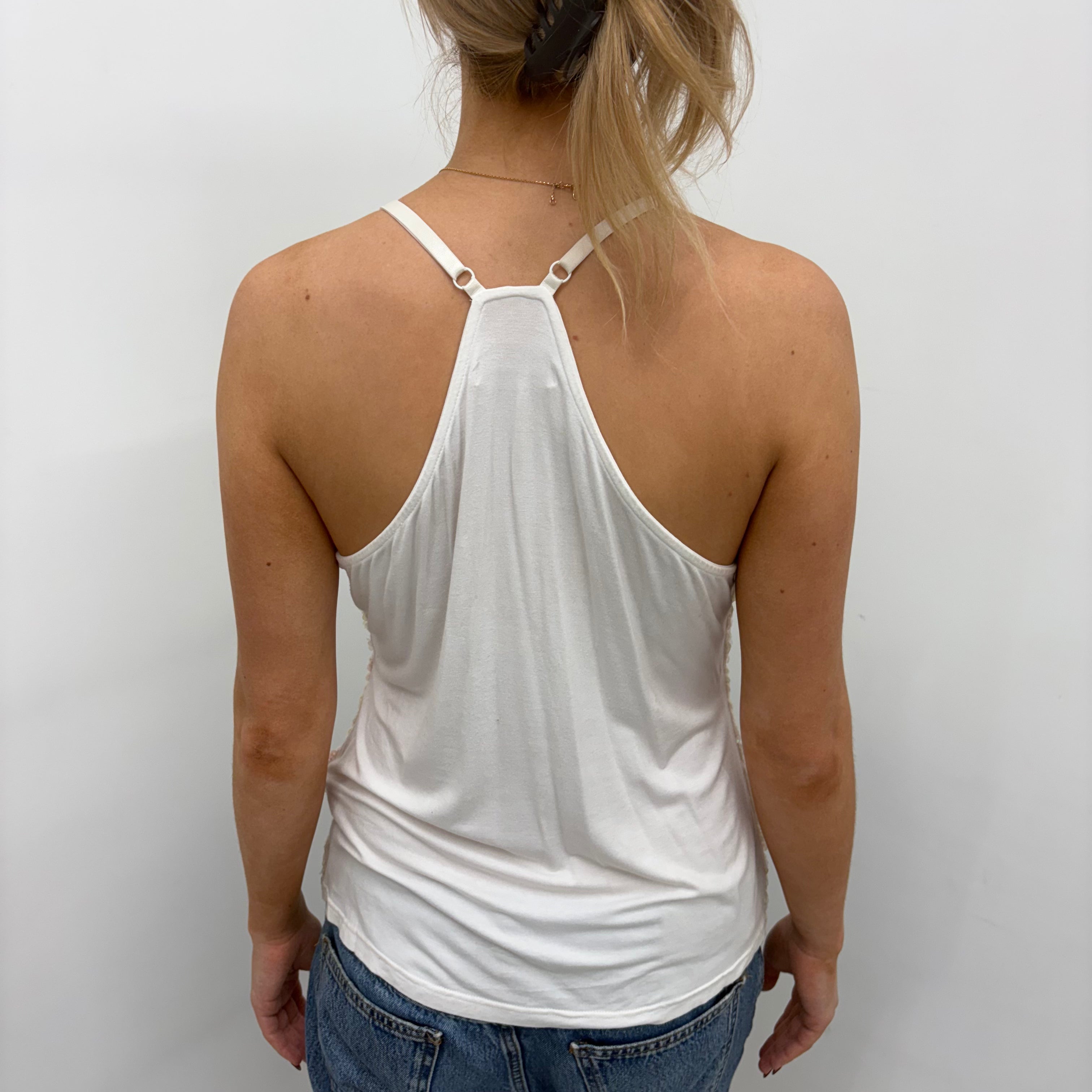 White Sequin Cami Top