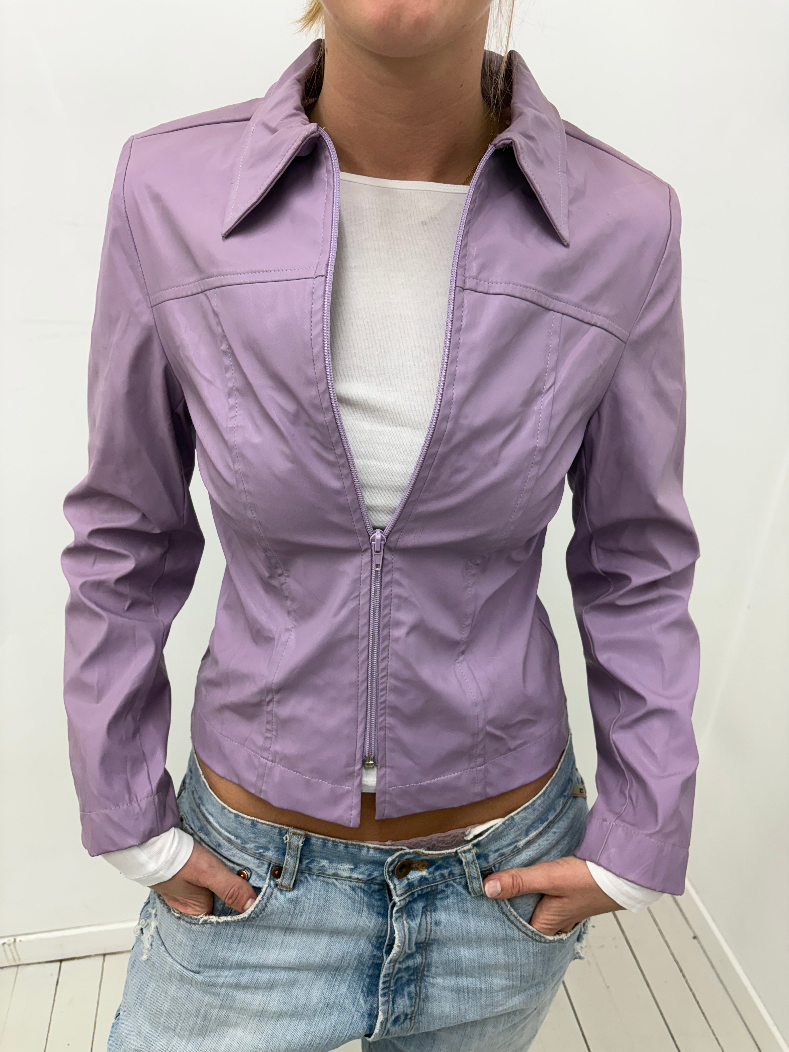 Purple Y2K Zip-Front Jacket