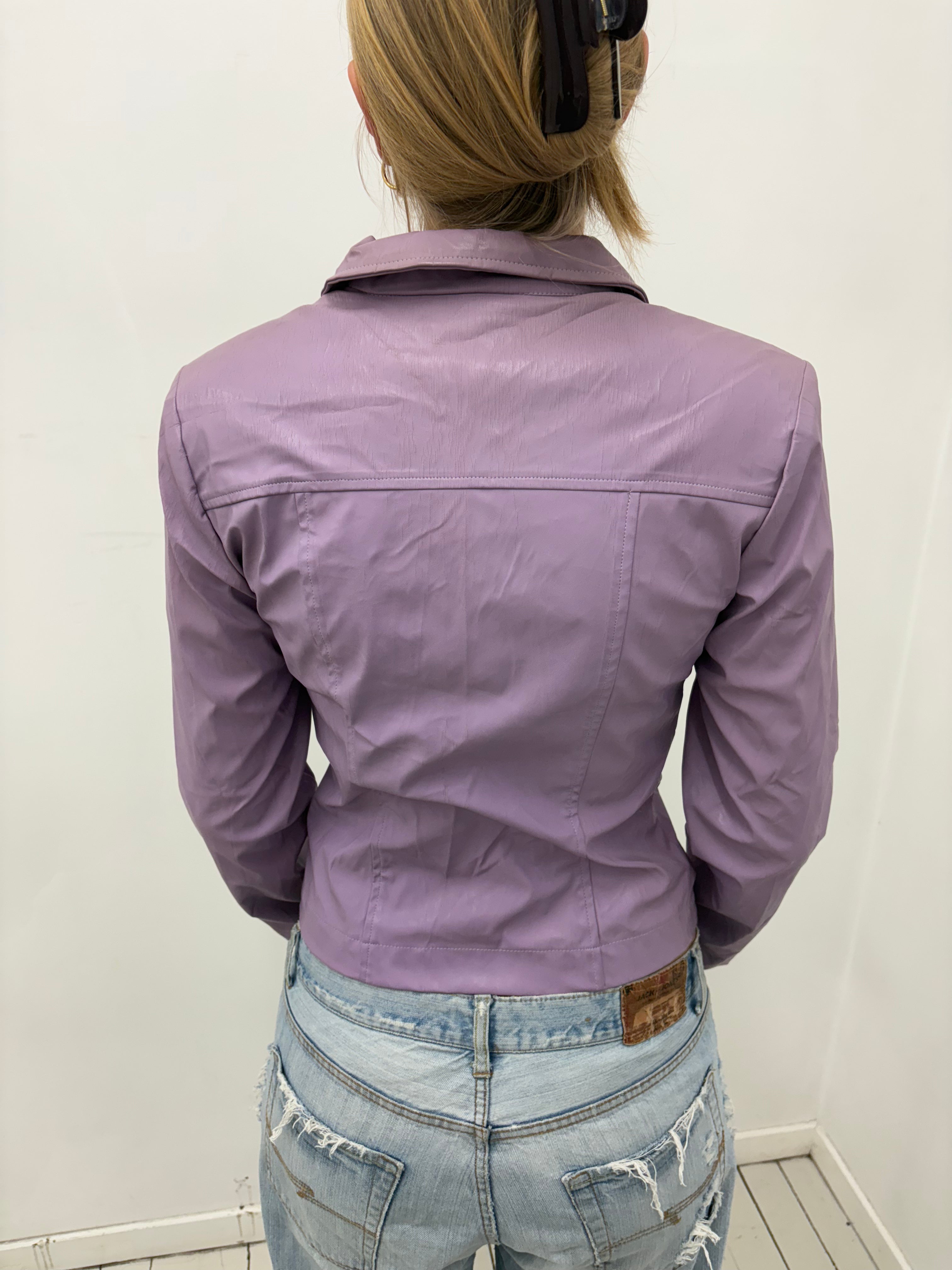 Purple Y2K Zip-Front Jacket